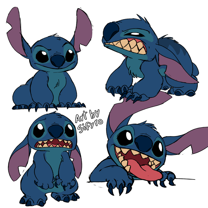 Some Stitch doodles - By @sifyro on Itaku