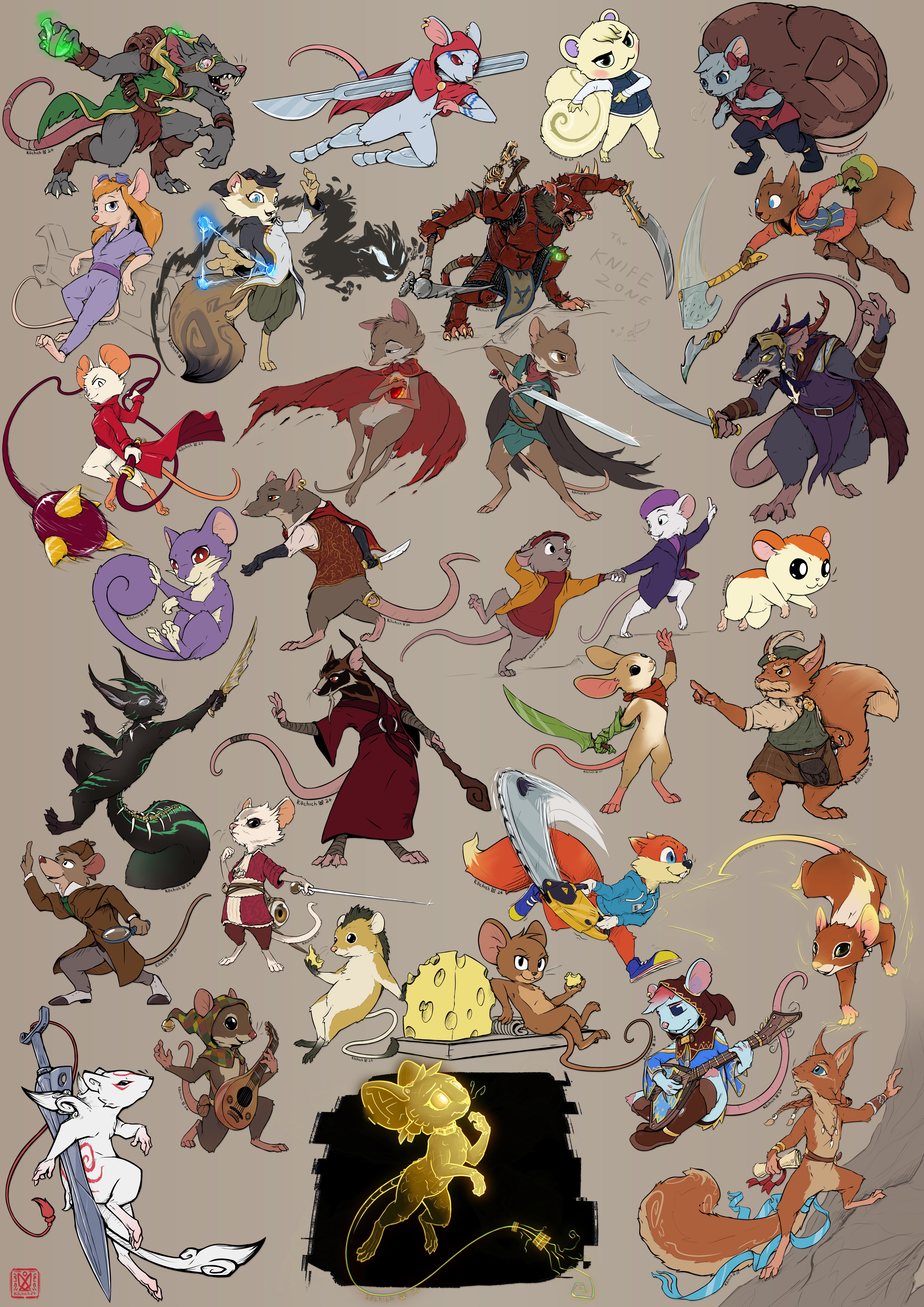 Rodent Collage Rodentober 2024 - By @kochich on Itaku