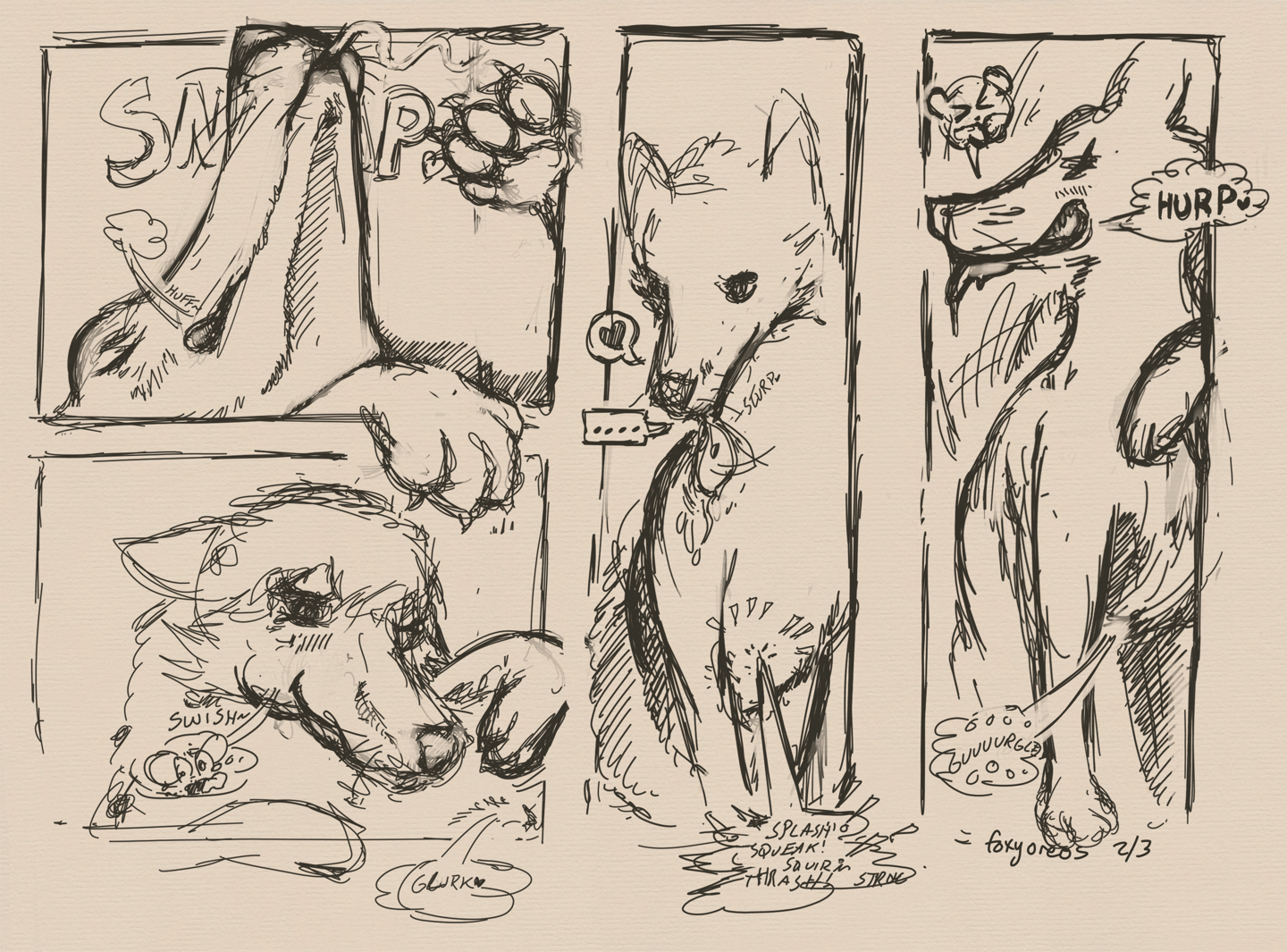 A Quick Bite 2/3 - By @foxyoreos on Itaku