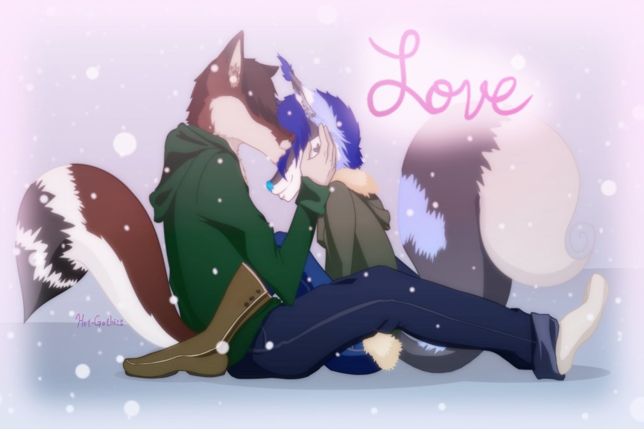 A Sweet Kiss in the Snow - By @hot-gothics on Itaku