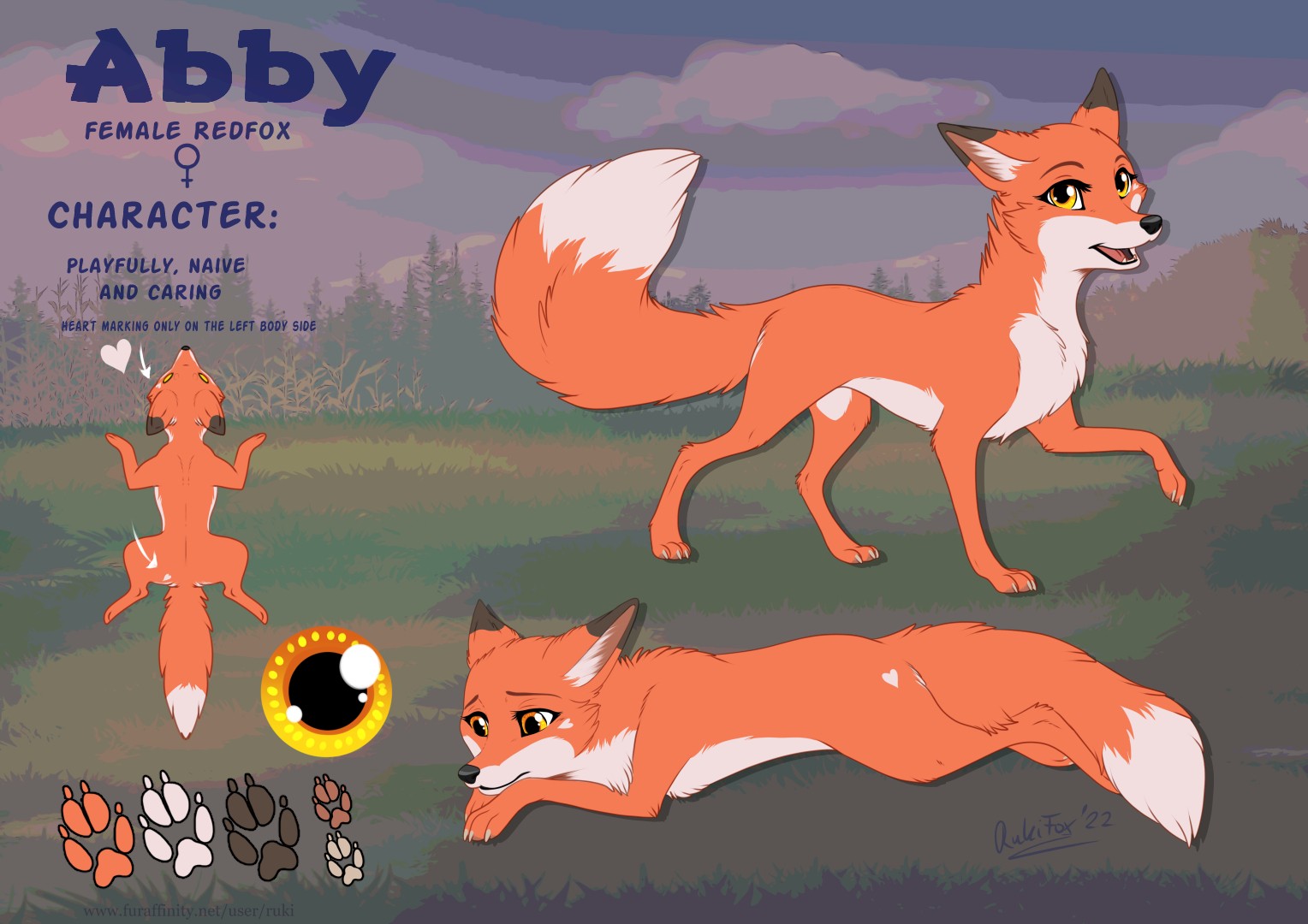 Fox Character Sheet 5 - By @rukifox on Itaku