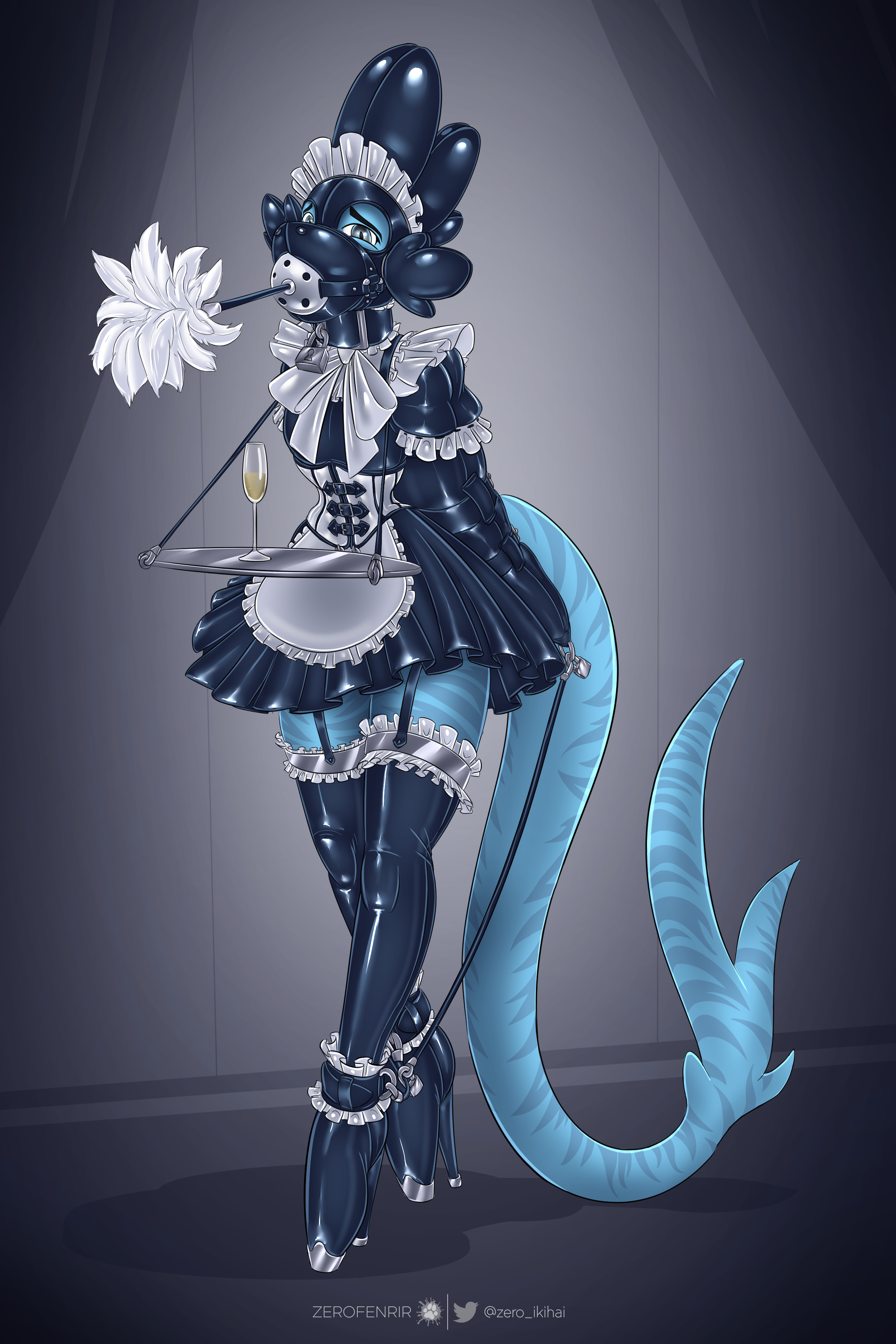 Latex Maid - By @zero_ikihai on Itaku