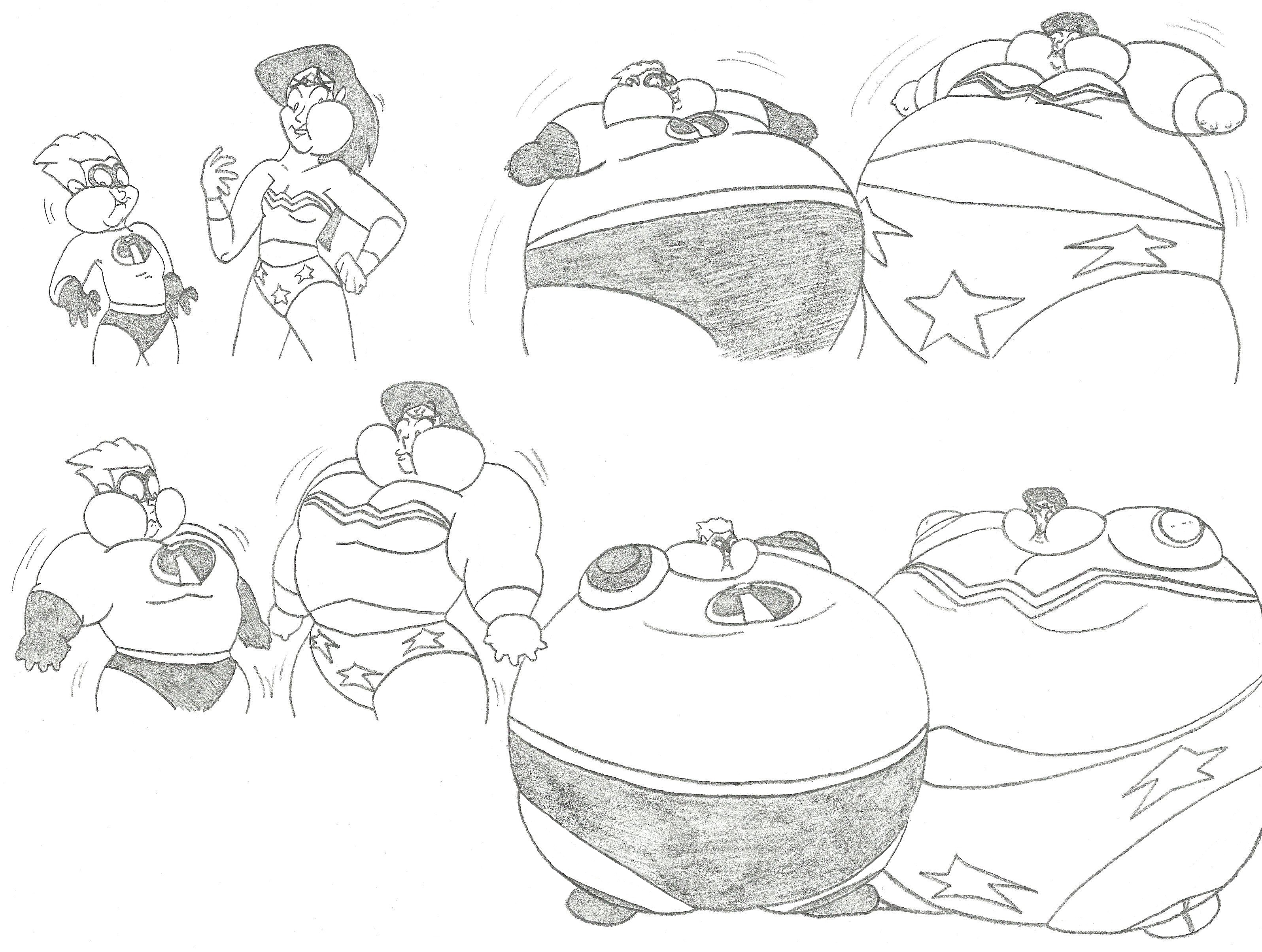 Dash and Wonder Princess Inflation - By @catstuxedo on Itaku