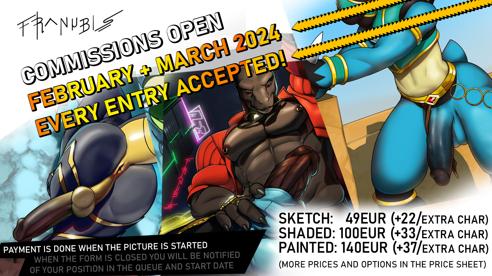 COMMISSIONS OPEN - By @franubis on Itaku