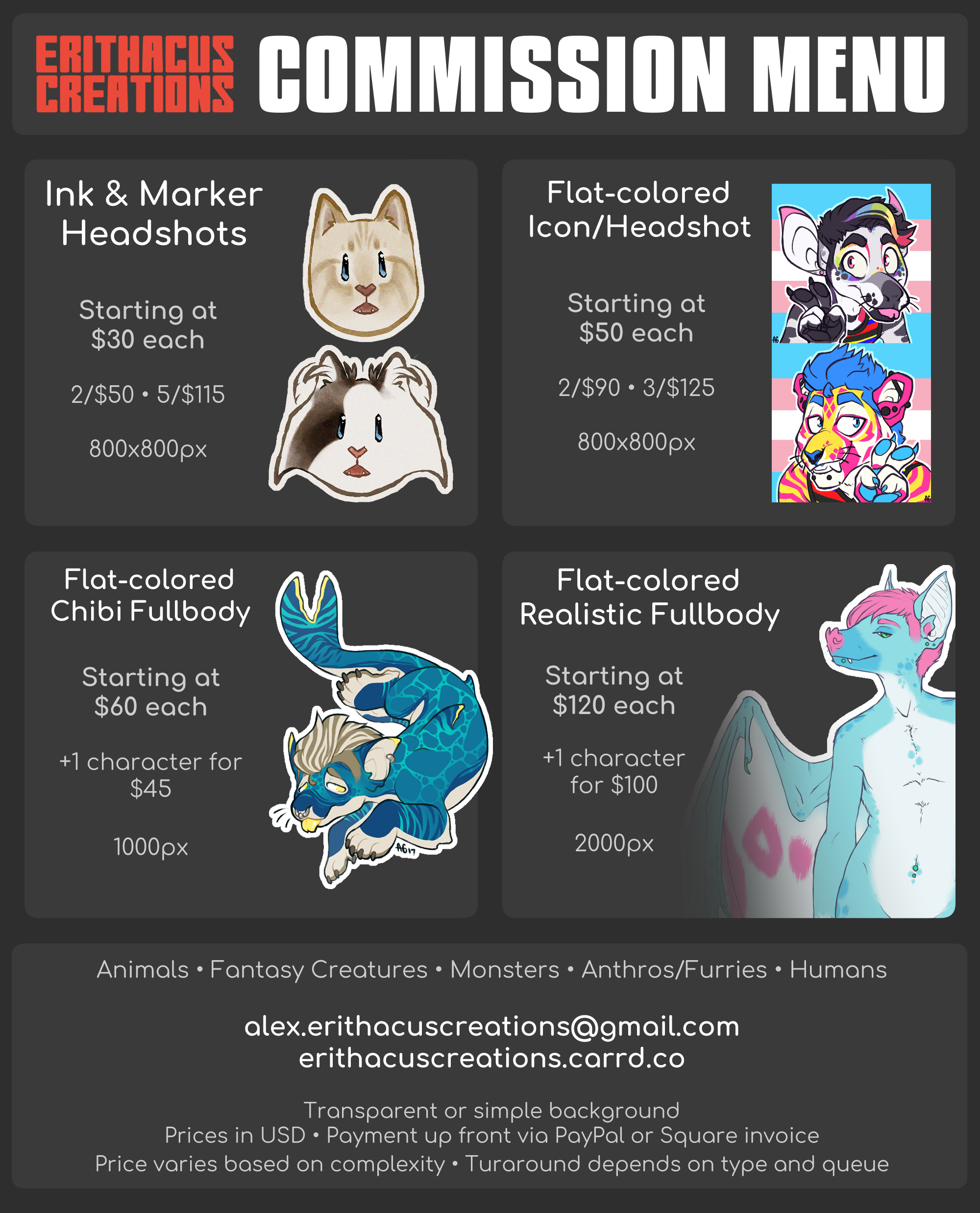 COMMISSIONS: OPEN - By @erithacuscreations on Itaku