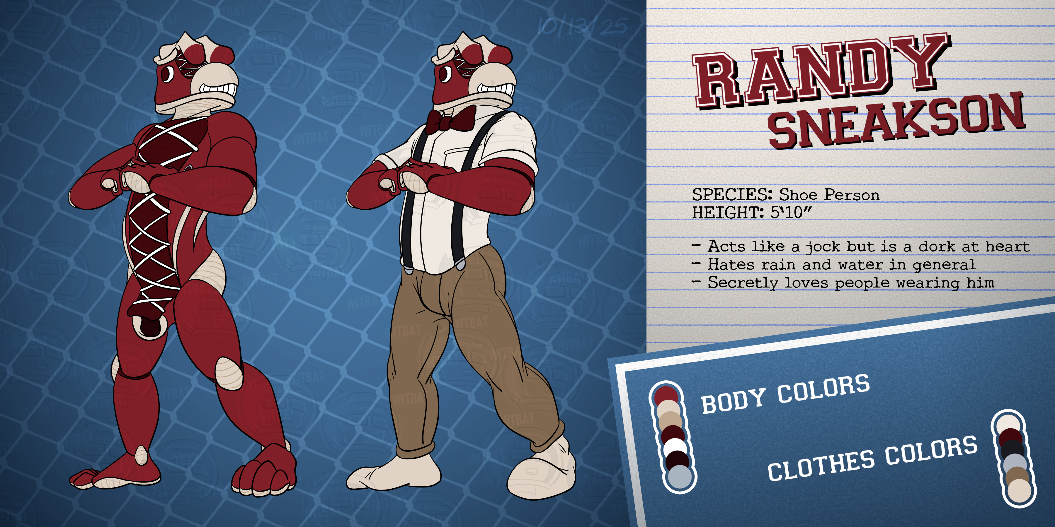 [COMM] Randy Sneakson Ref Sheet (2025) - By @iwtbat on Itaku