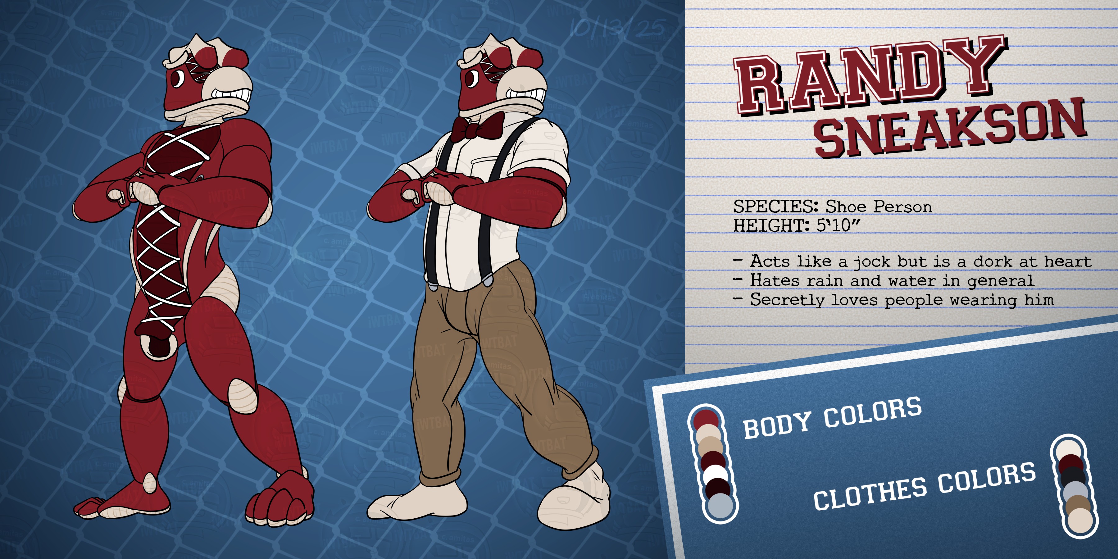[COMM] Randy Sneakson Ref Sheet (2025) - By @iwtbat on Itaku