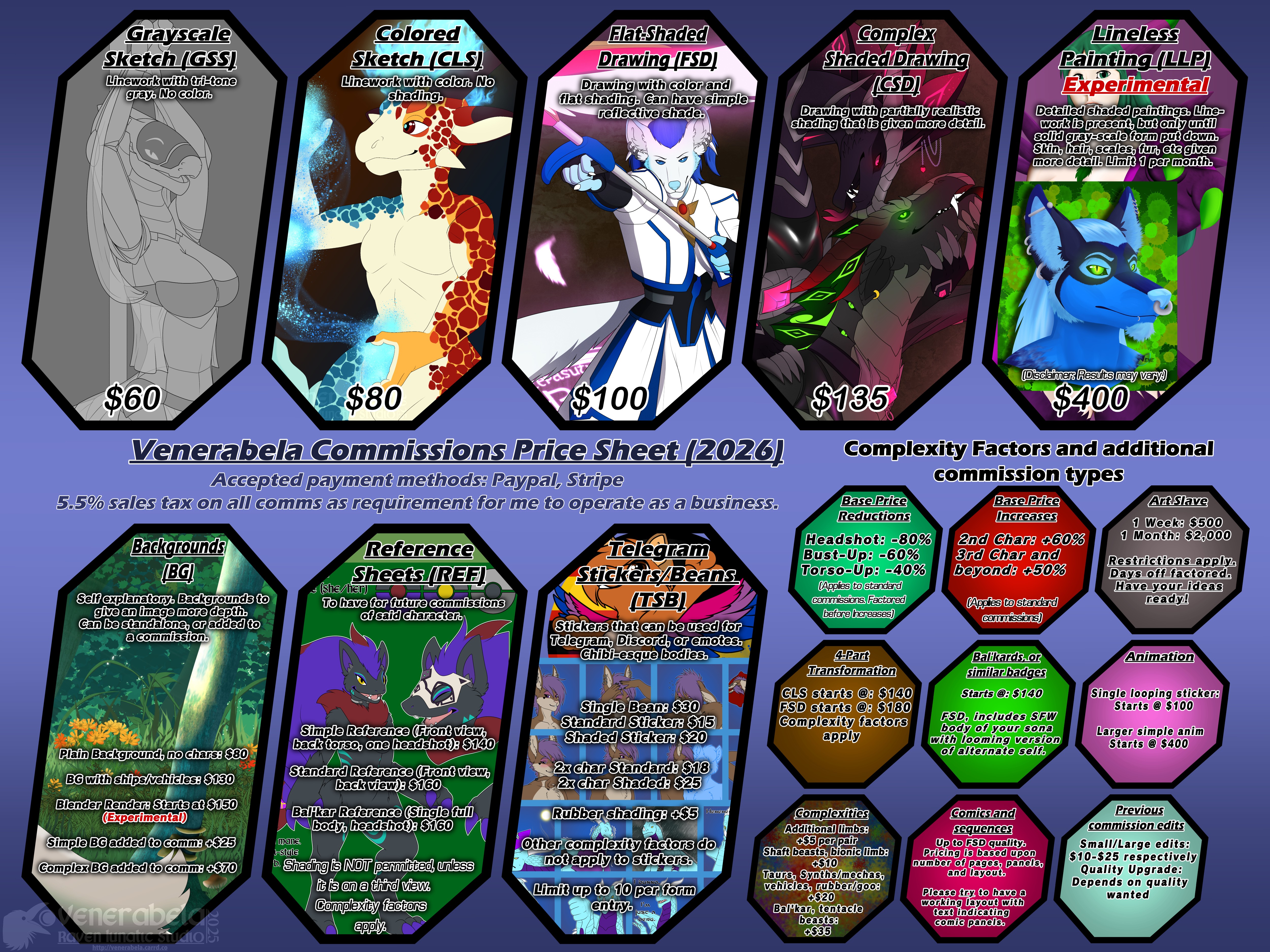 Venerabela Commission Price Sheet (2026) - By @venerabela on Itaku