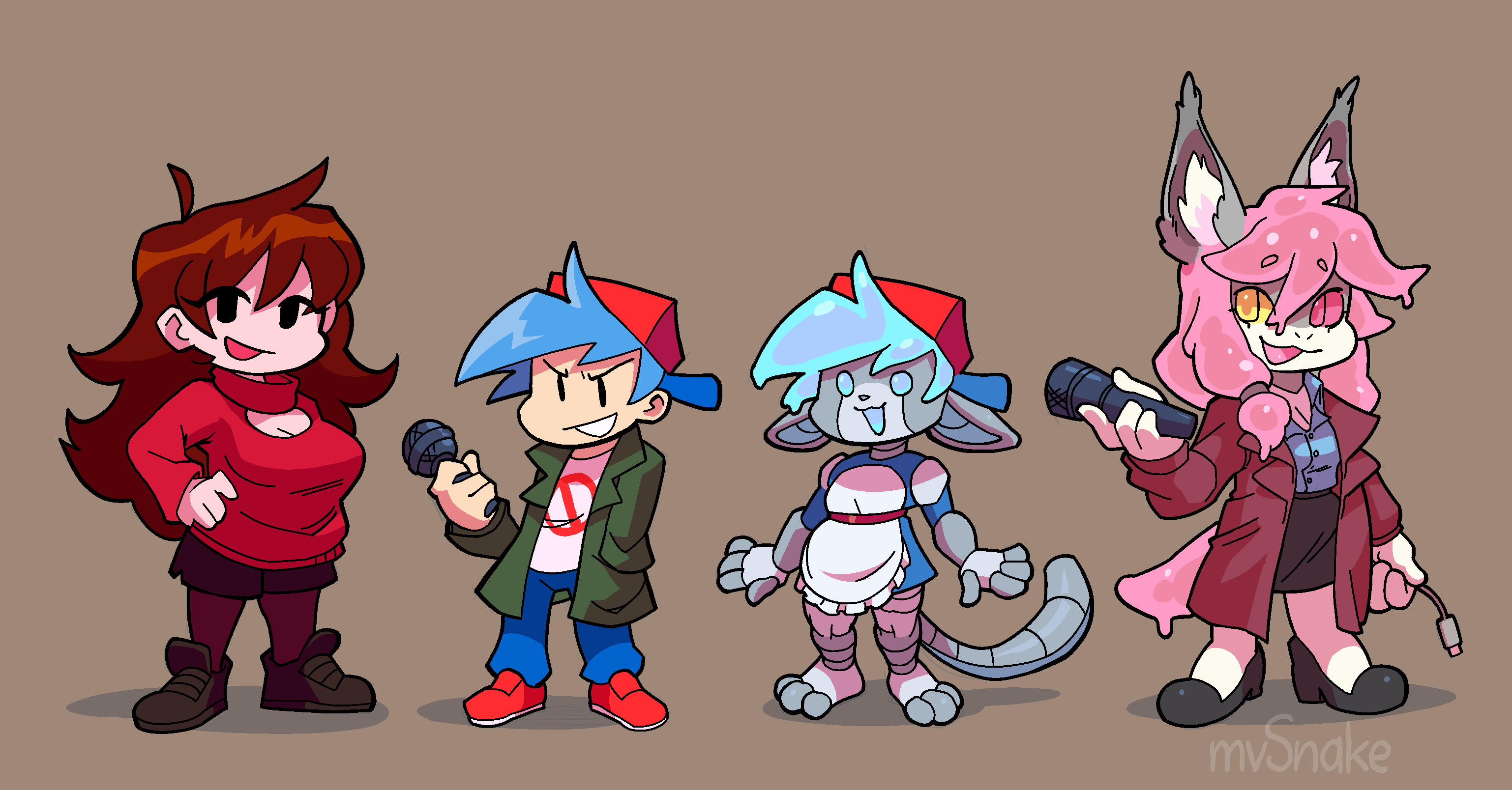Commission for J8Bit - FNF Mod Concept - By @mvsnake on Itaku