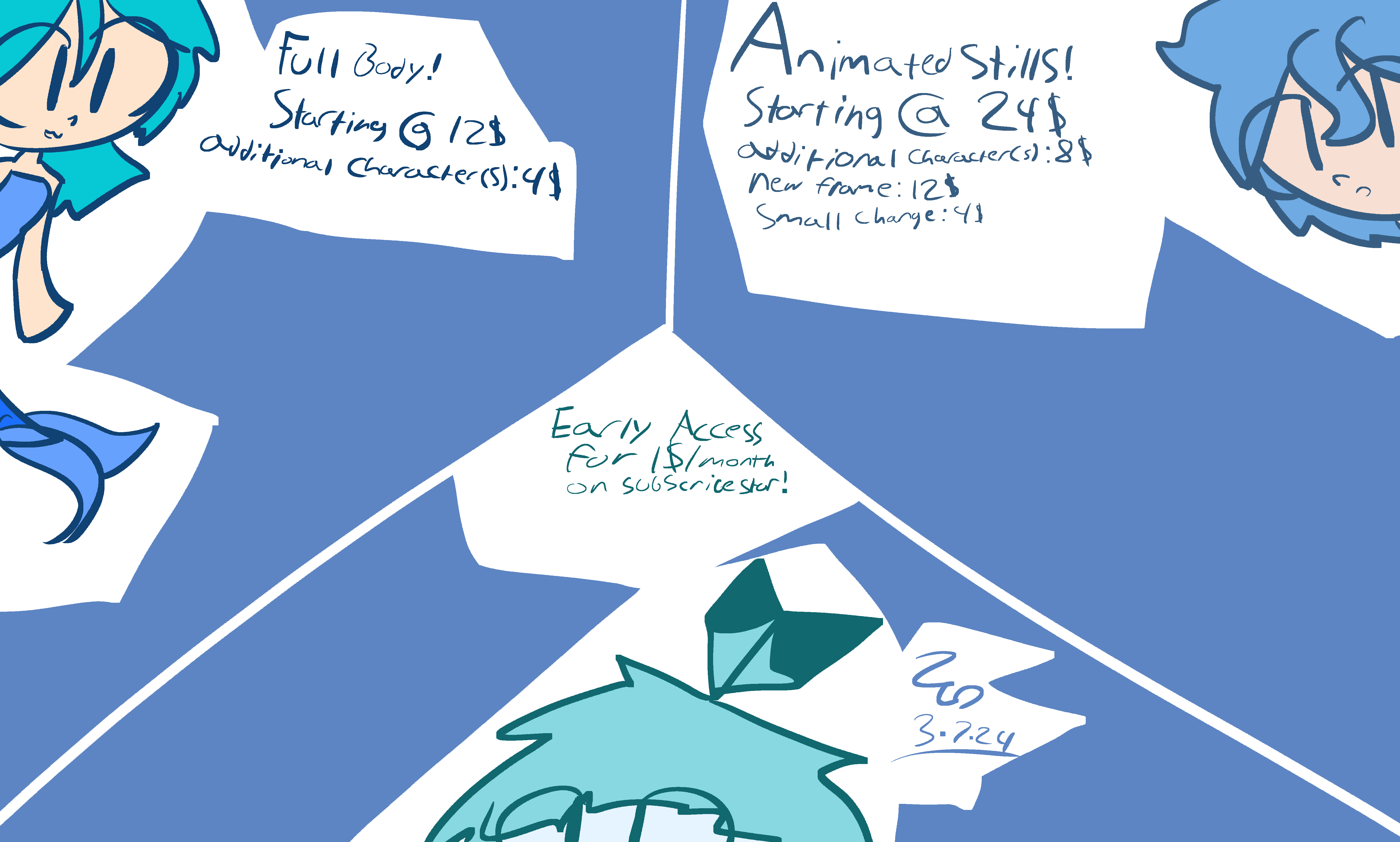 New Commissions page - By @zakinodo on Itaku