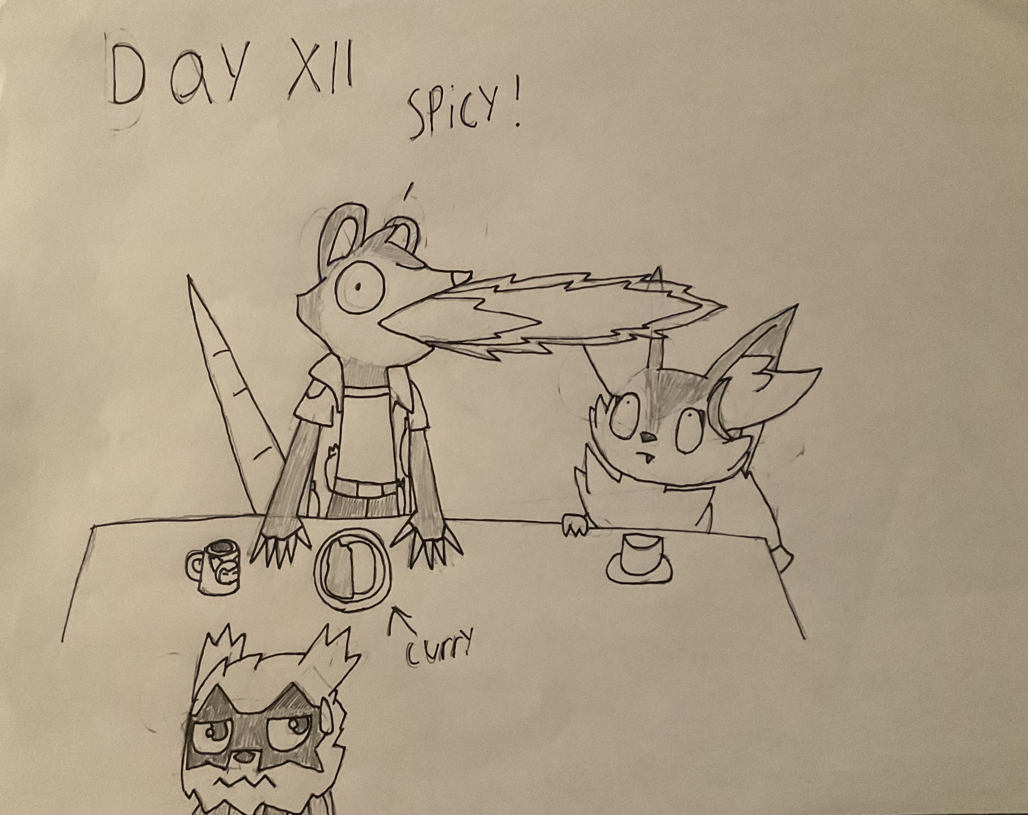 InkTober 2023: Day 12 - Spicy - By @vengefulwolf5736 on Itaku