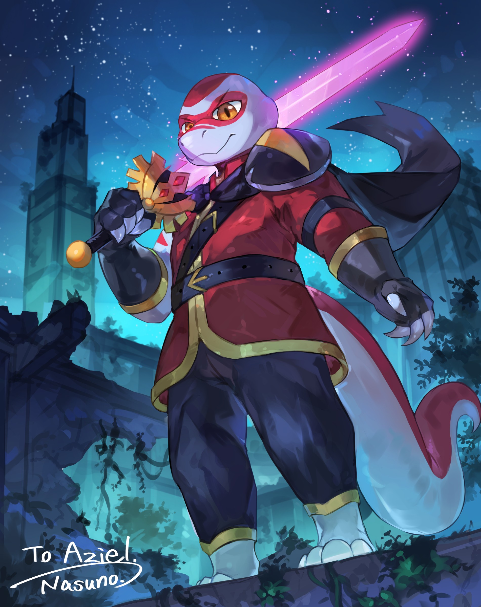 Knight of the Eclipse - By @mlizardaziel on Itaku