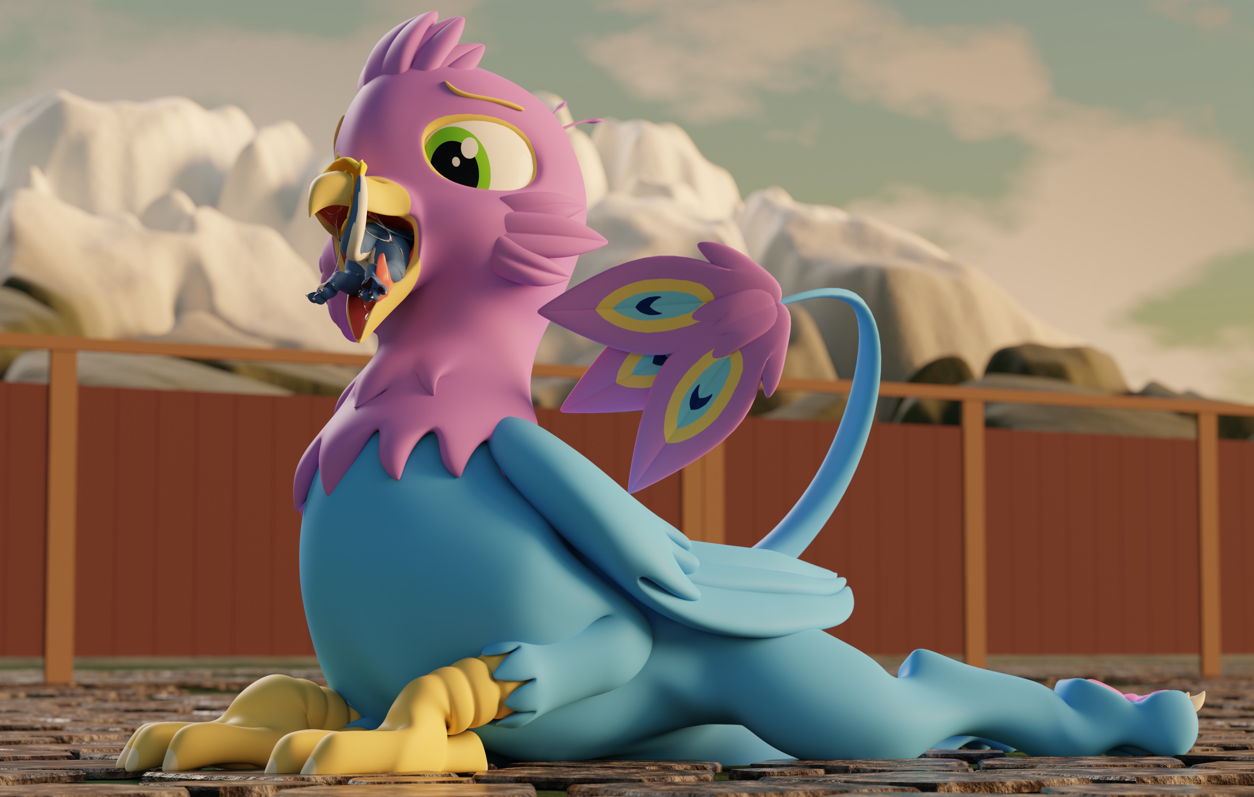 A Bird Caught A Dragon Snack - By @gyro on Itaku
