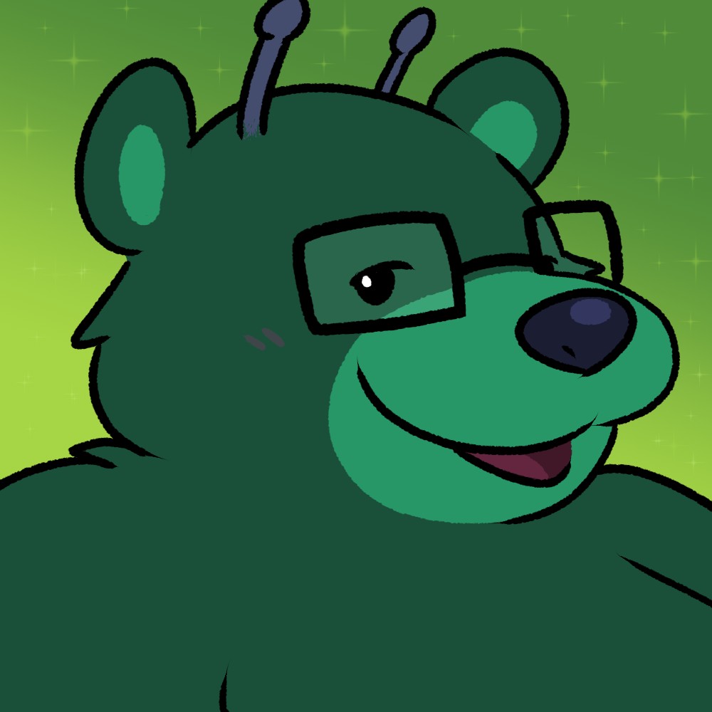 Aoguma the Birthday Bear - By @oxnard on Itaku