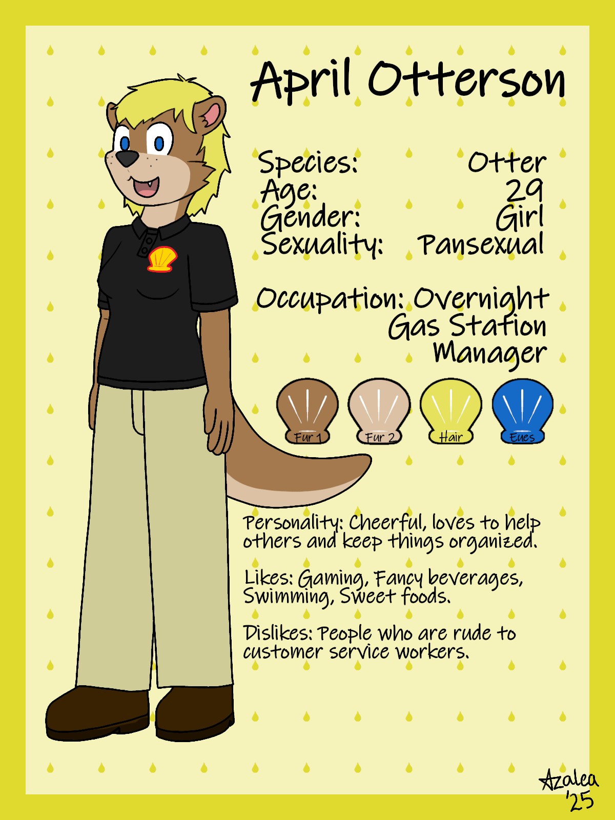 April Otterson Reference Sheet - By @flamingazalea on Itaku