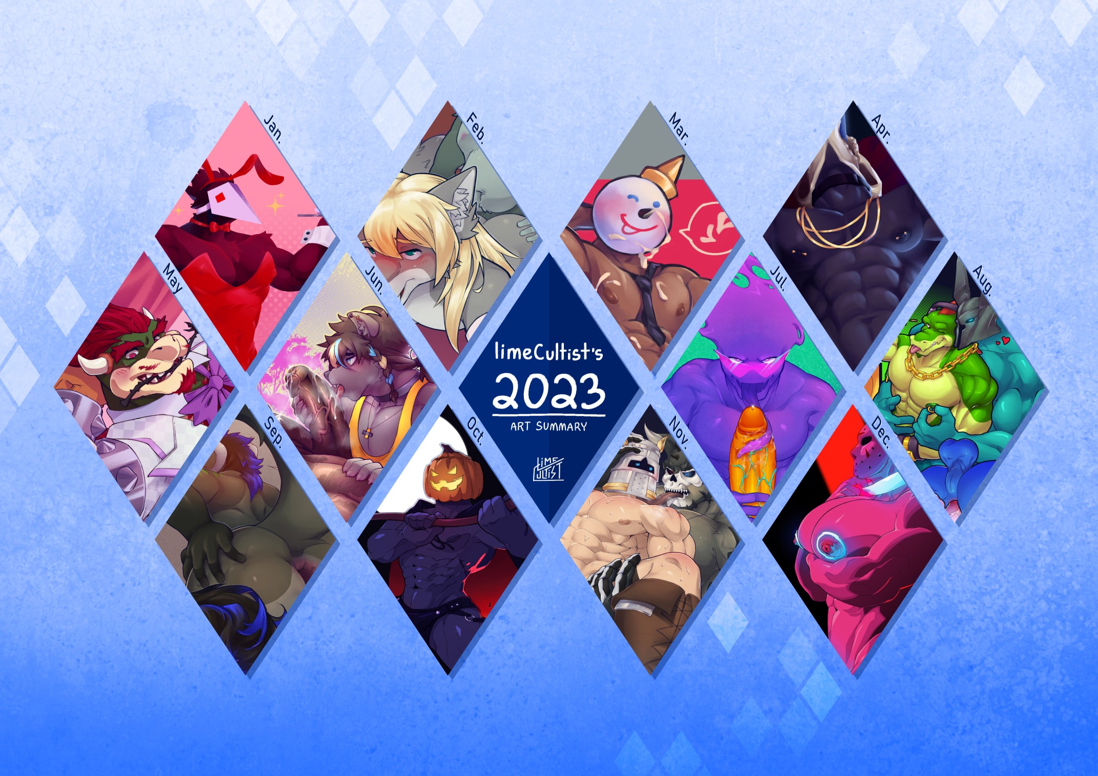 Art Summary 2023 - By @limecultist on Itaku