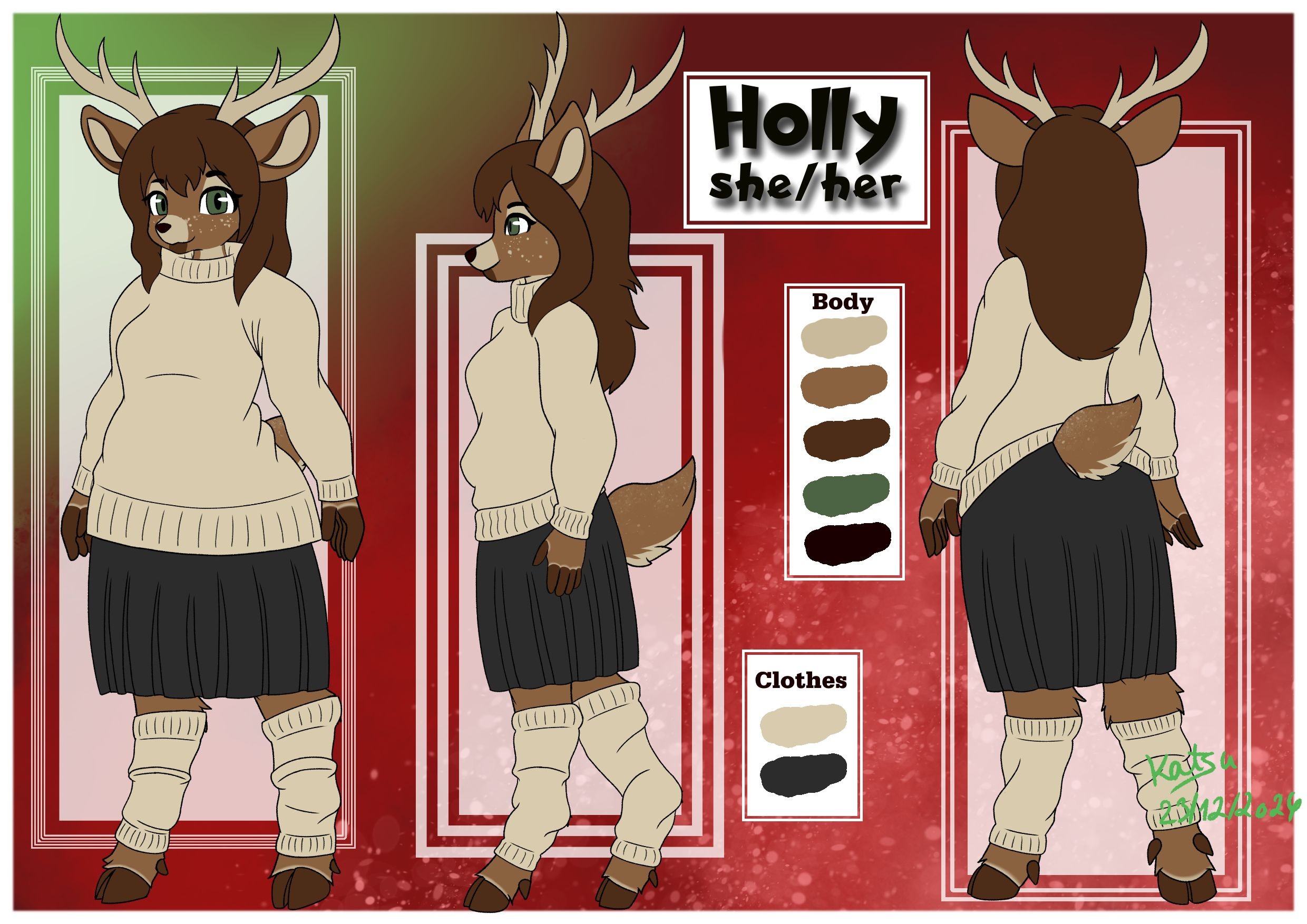 Holly reference sheet - By @katsurokurosaki on Itaku
