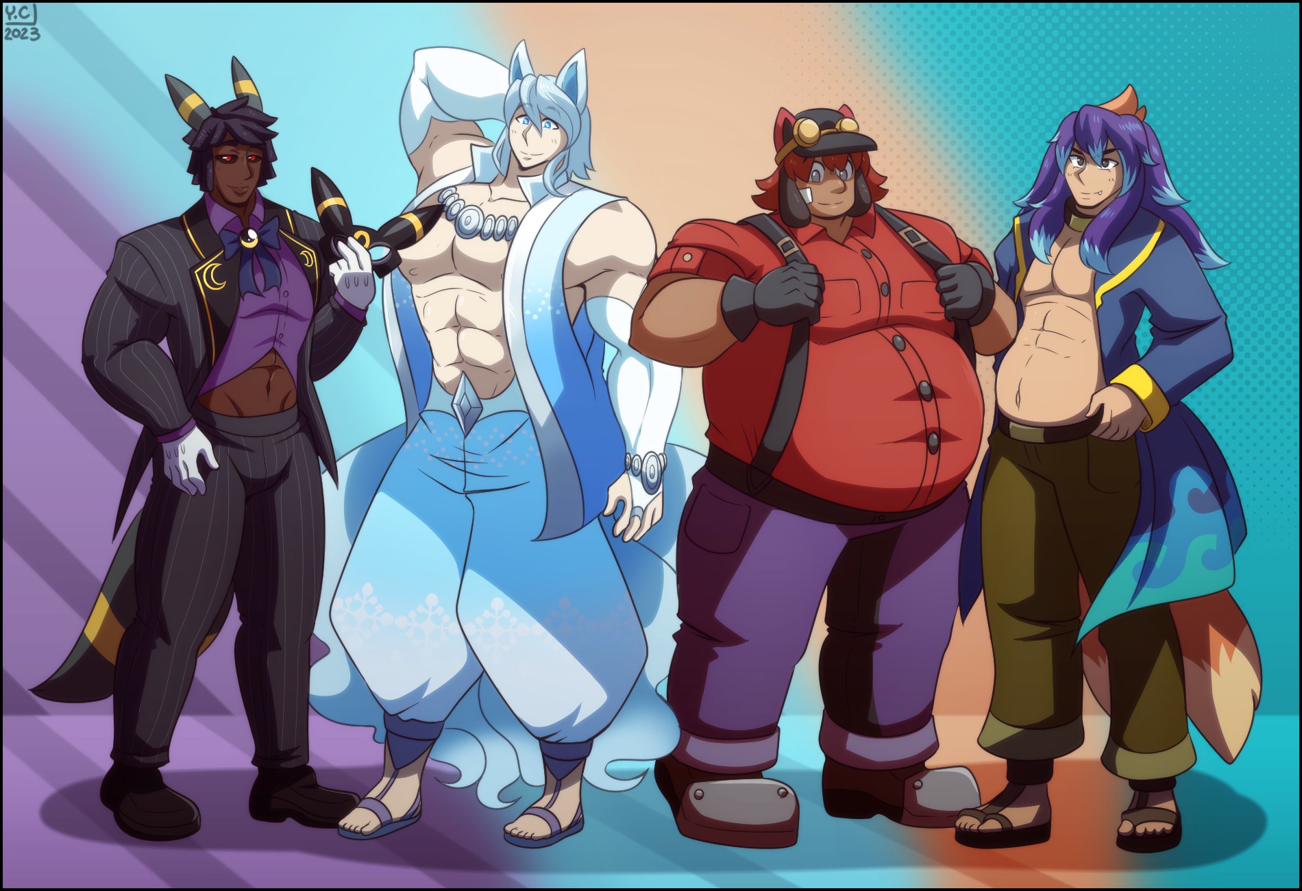 [Commission] Gijinka Lineup - By @youkai-chan on Itaku