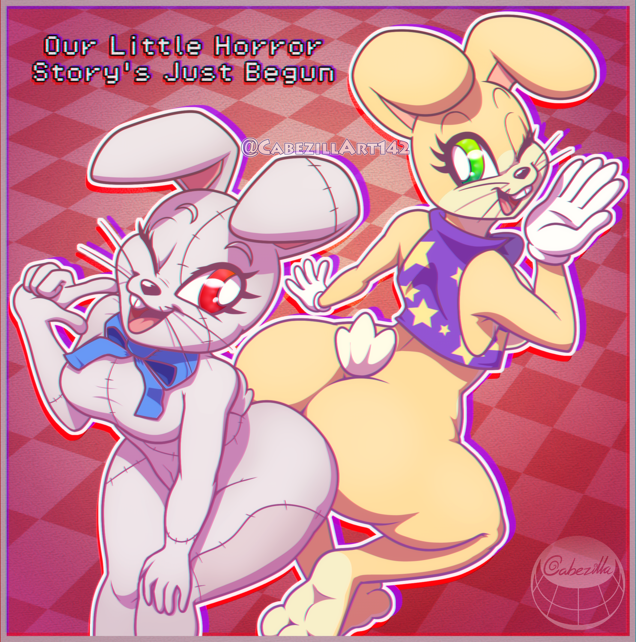 Two Mad Rabbits - Fnaf 10th Anniversary [2024] - By @cabezilladxd on Itaku