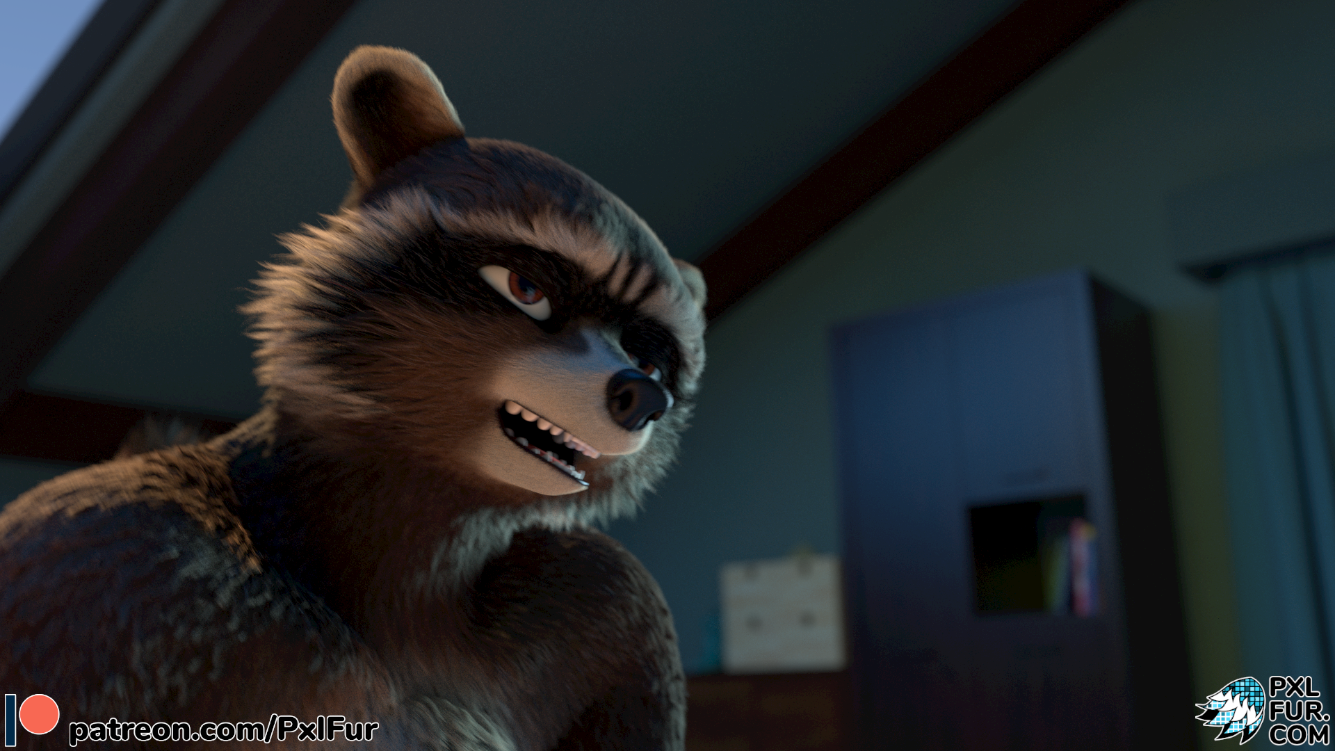 Burr x Racc Still 3 - By @pxlfur on Itaku