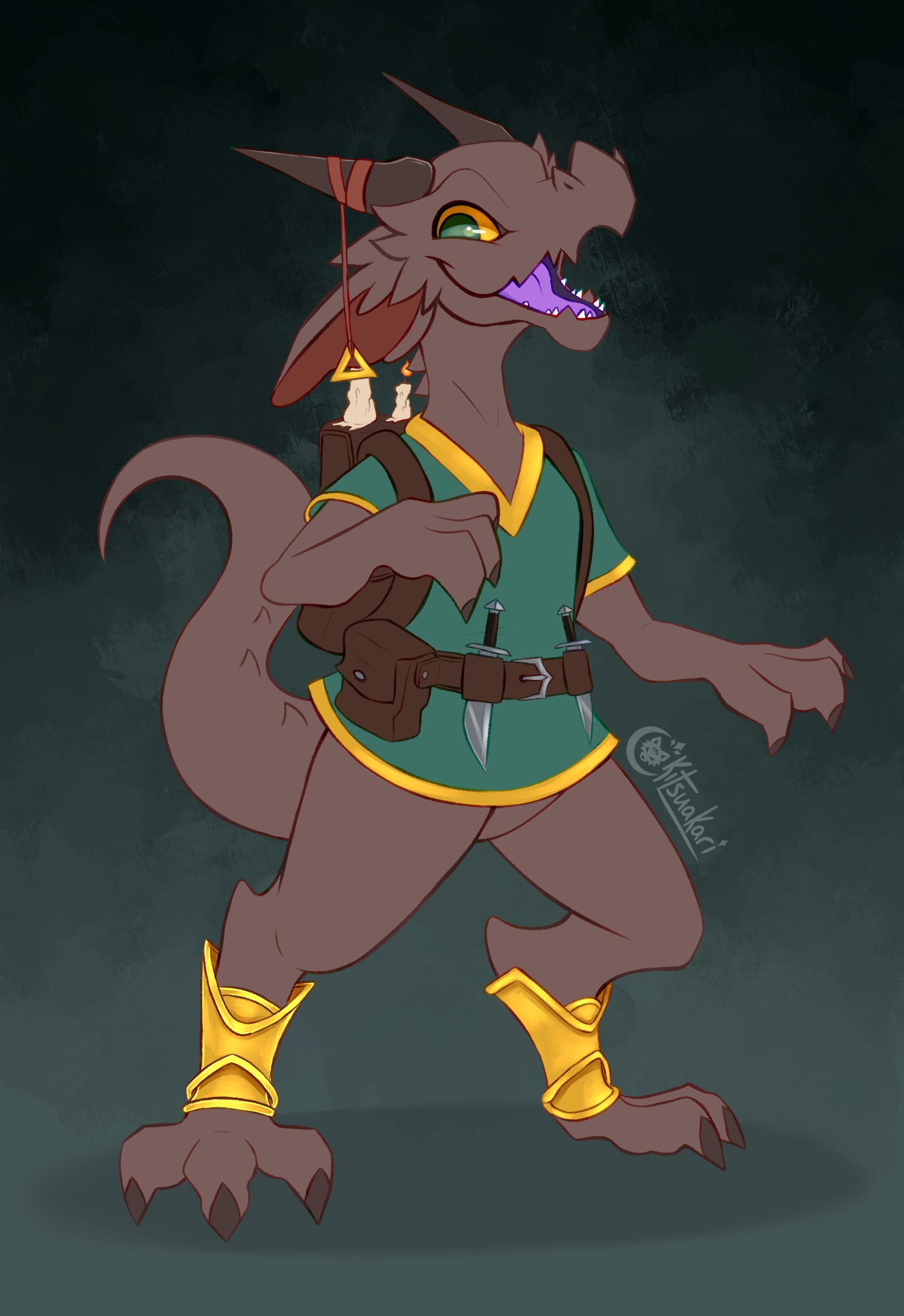 Monthly art for Gifty! - By @kitsuakari on Itaku
