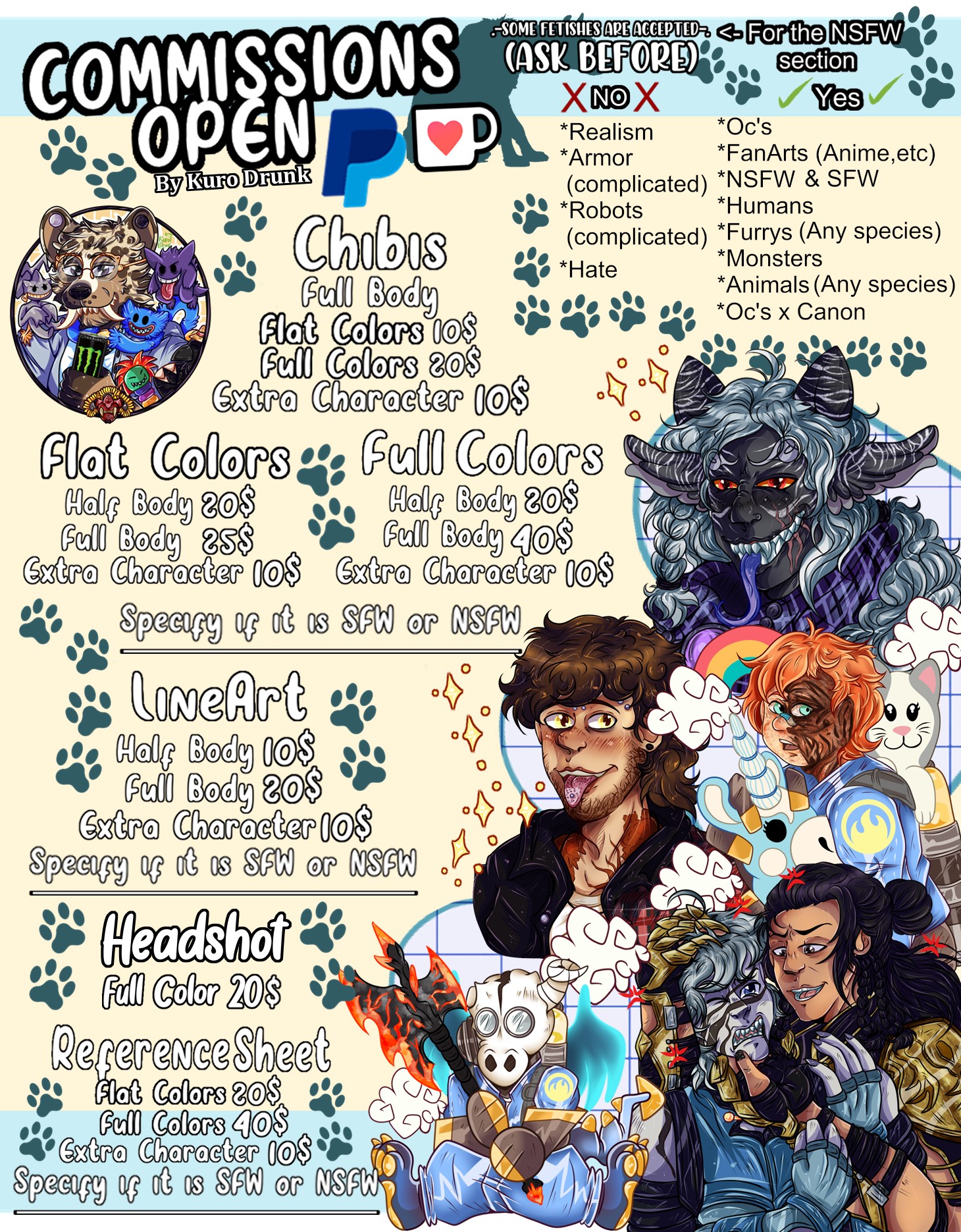 🌻OPEN COMMISSIONS - SFW AND NSFW April 2024🌻 - By @kuro-drunk on Itaku