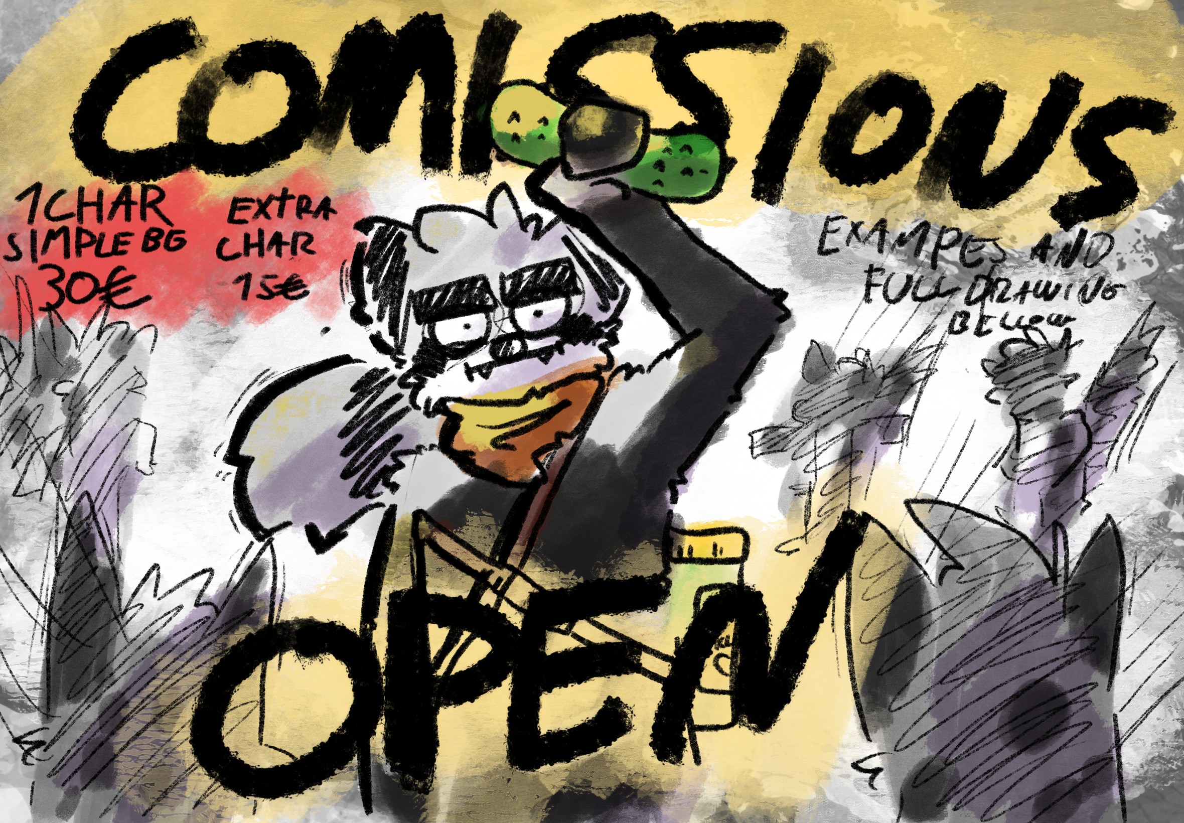 || COMMISSIONS OPEN || - By @dj_c4t on Itaku