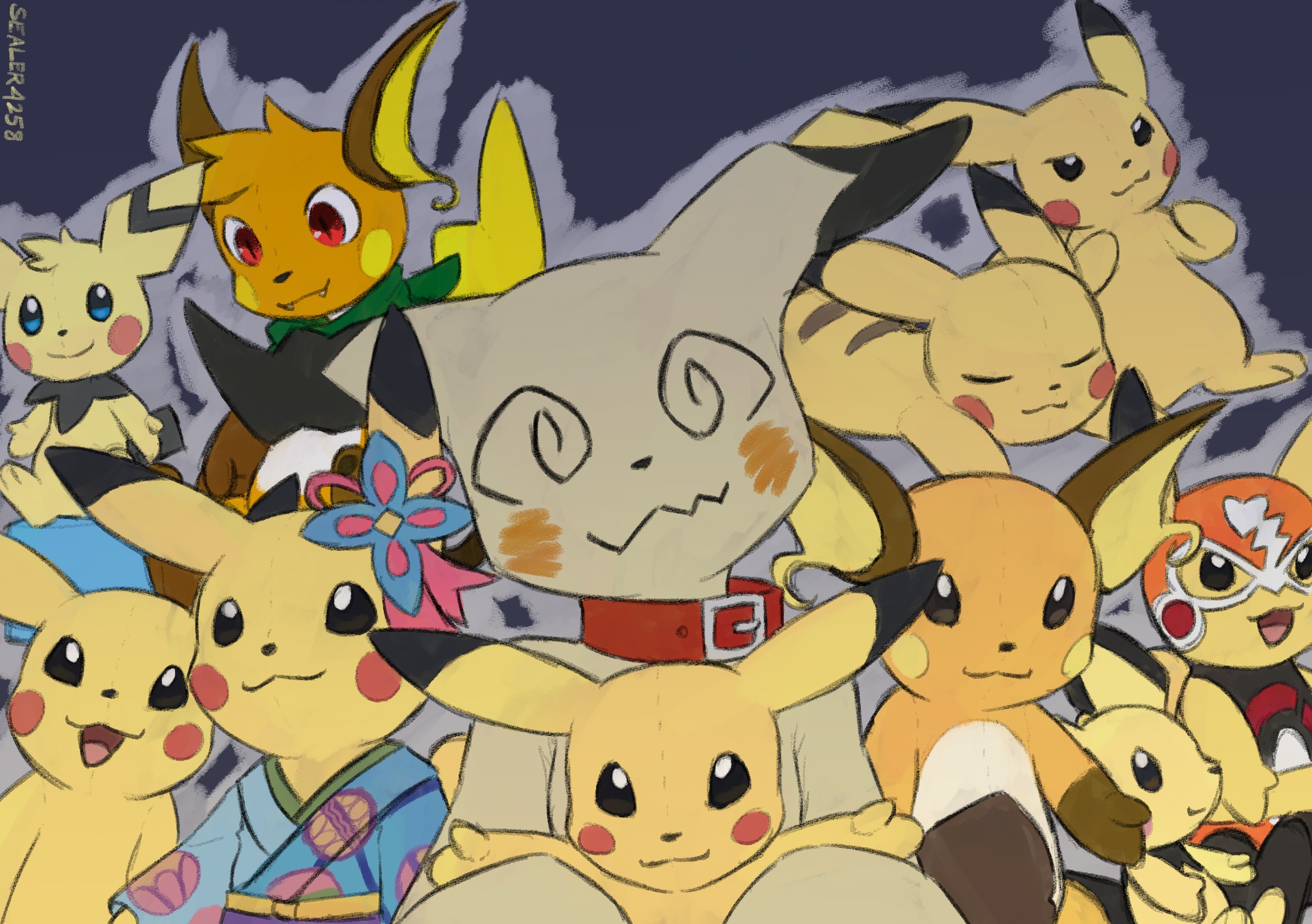 Mimi's plush collection - By @sealer4258 on Itaku