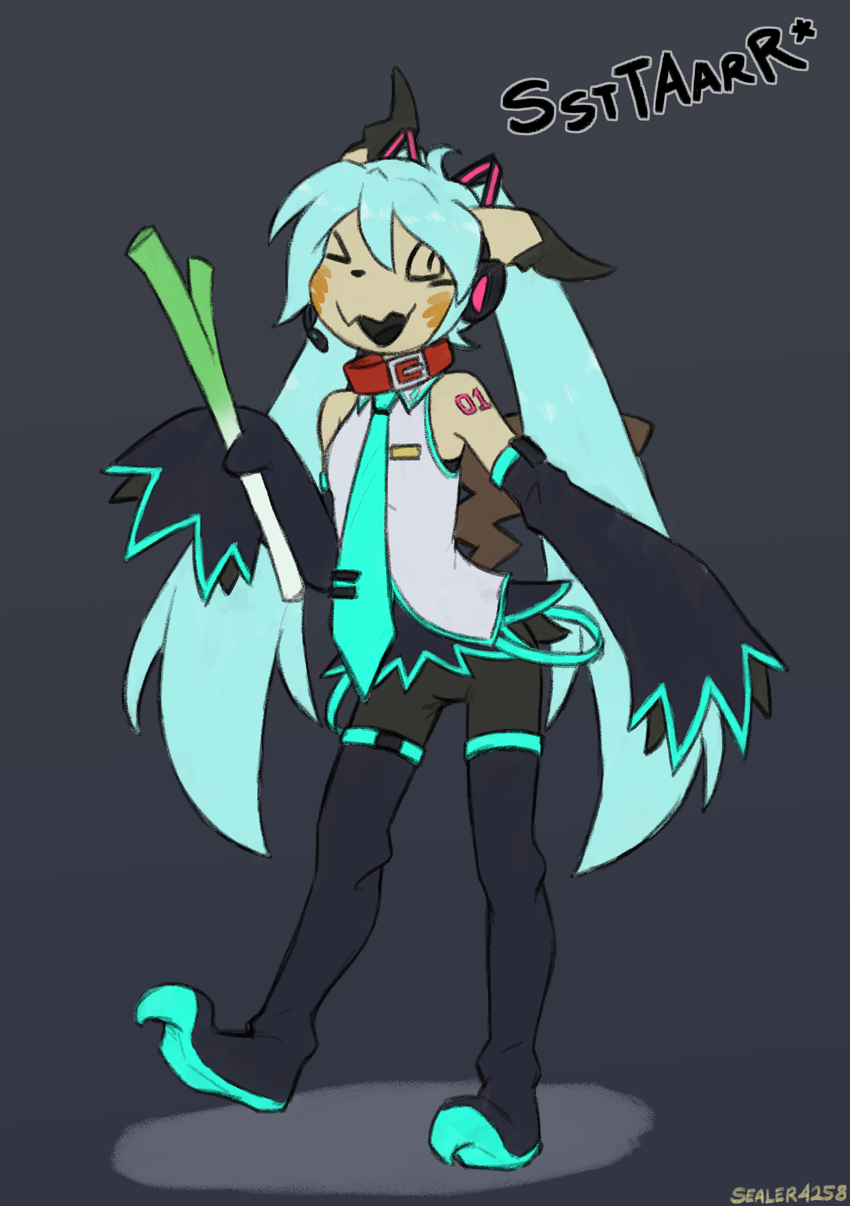Hatsune Mimi-kyu - By @sealer4258 on Itaku