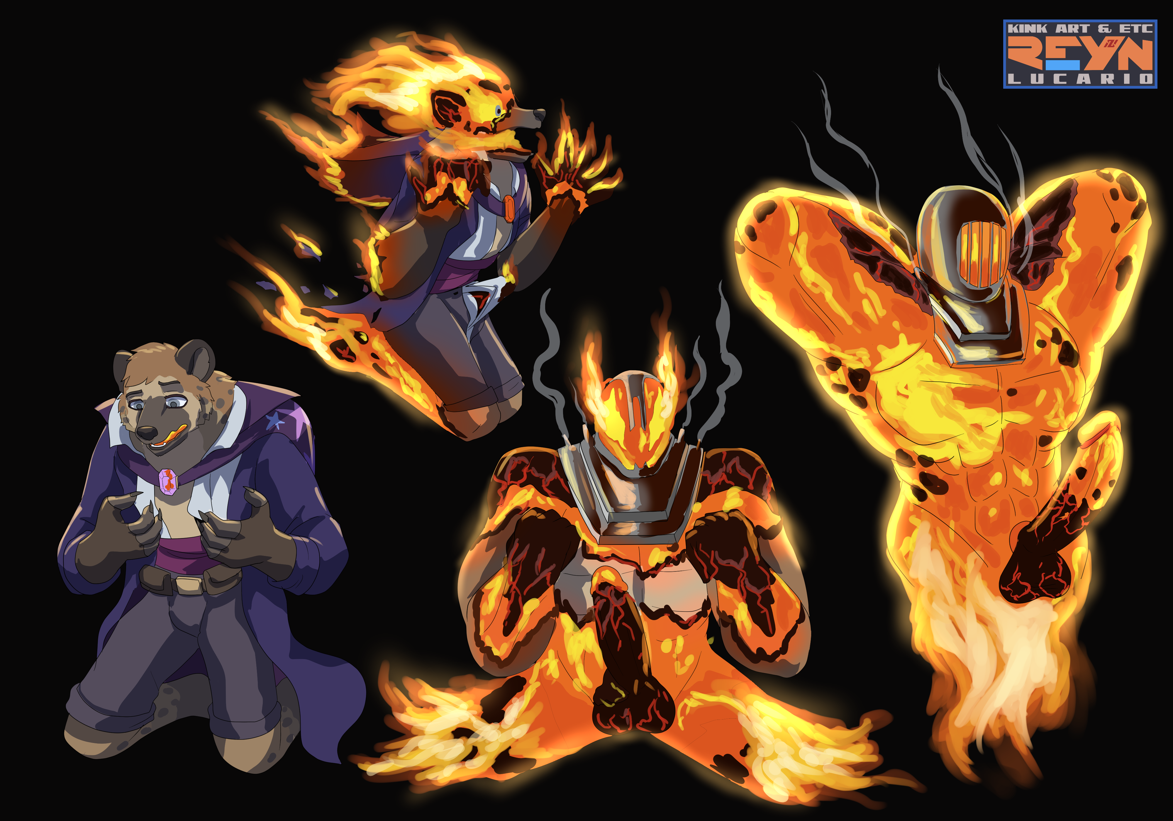 Dyx bursts into Flames - By @zeydaan on Itaku