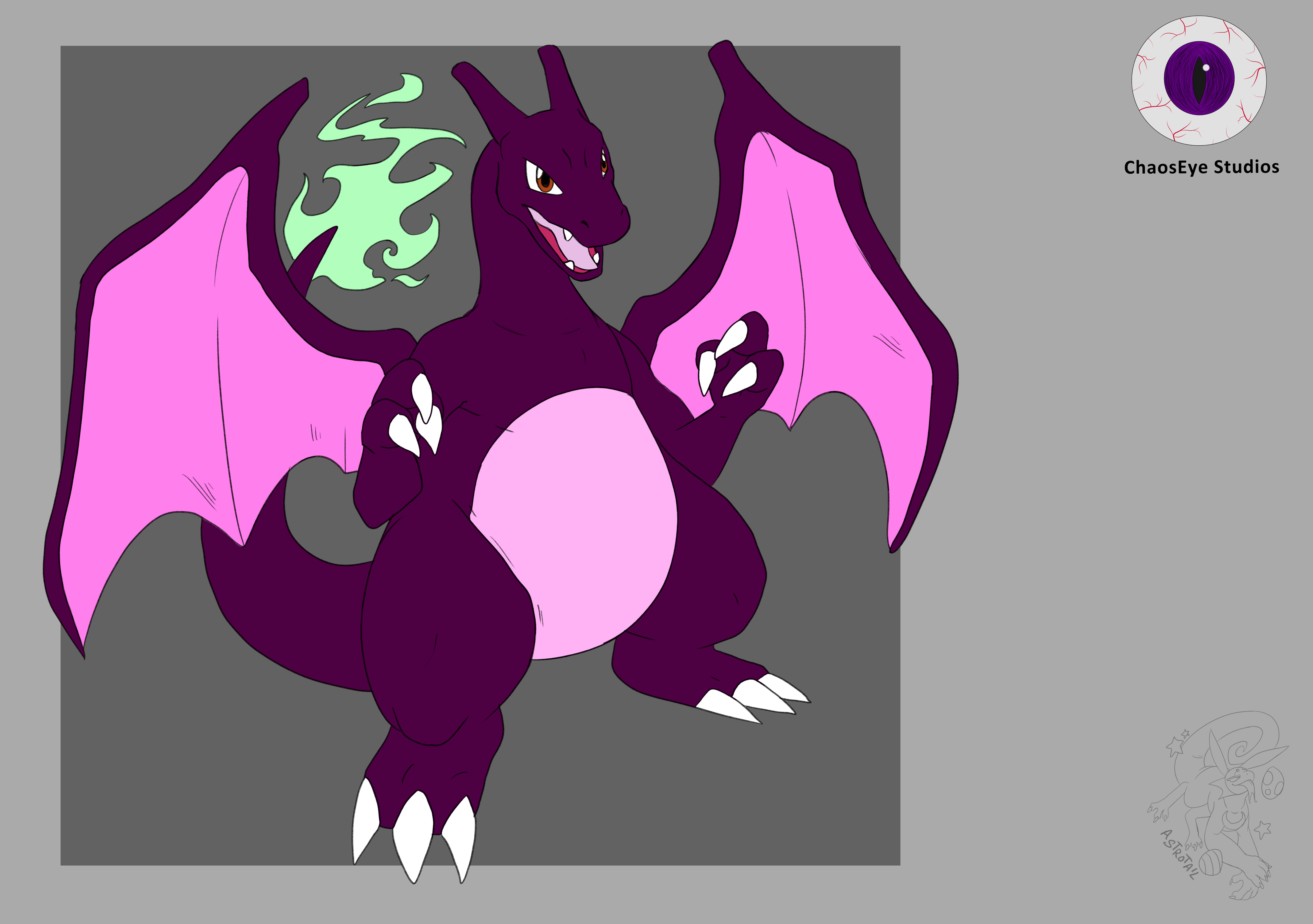 Ghost Type Charizard Adopt-OPEN - By @chaos_eye on Itaku