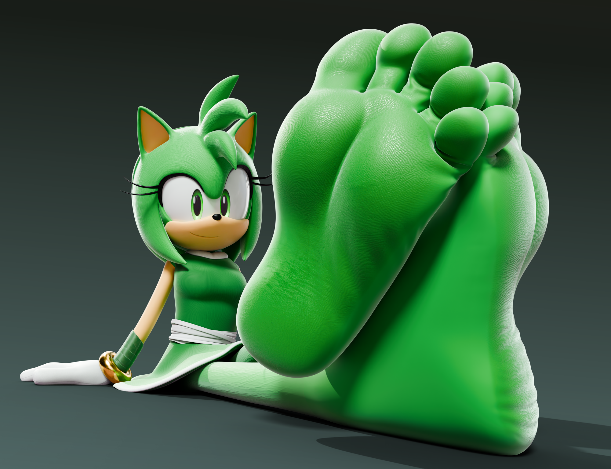 [3D] Green Amy? - By @feetymcfoot on Itaku