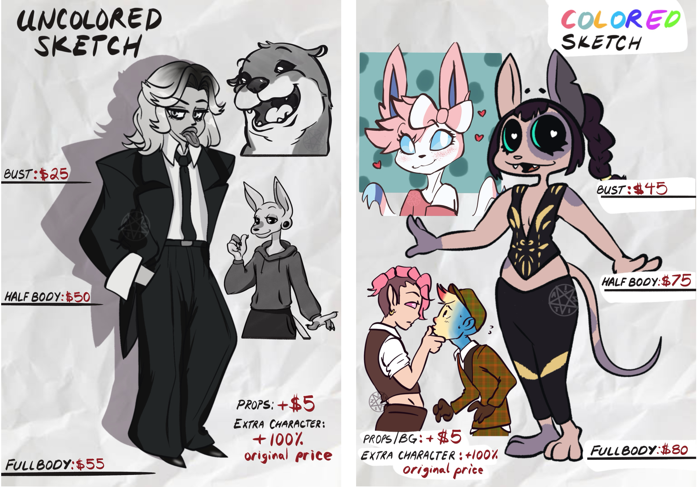 Commission sheets - By @zita586 on Itaku