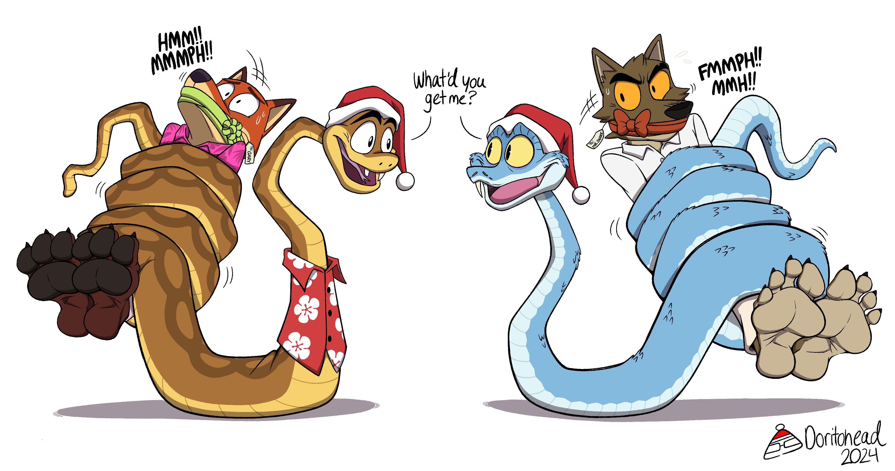 Gift Wrapped - By @dorito_doggo on Itaku