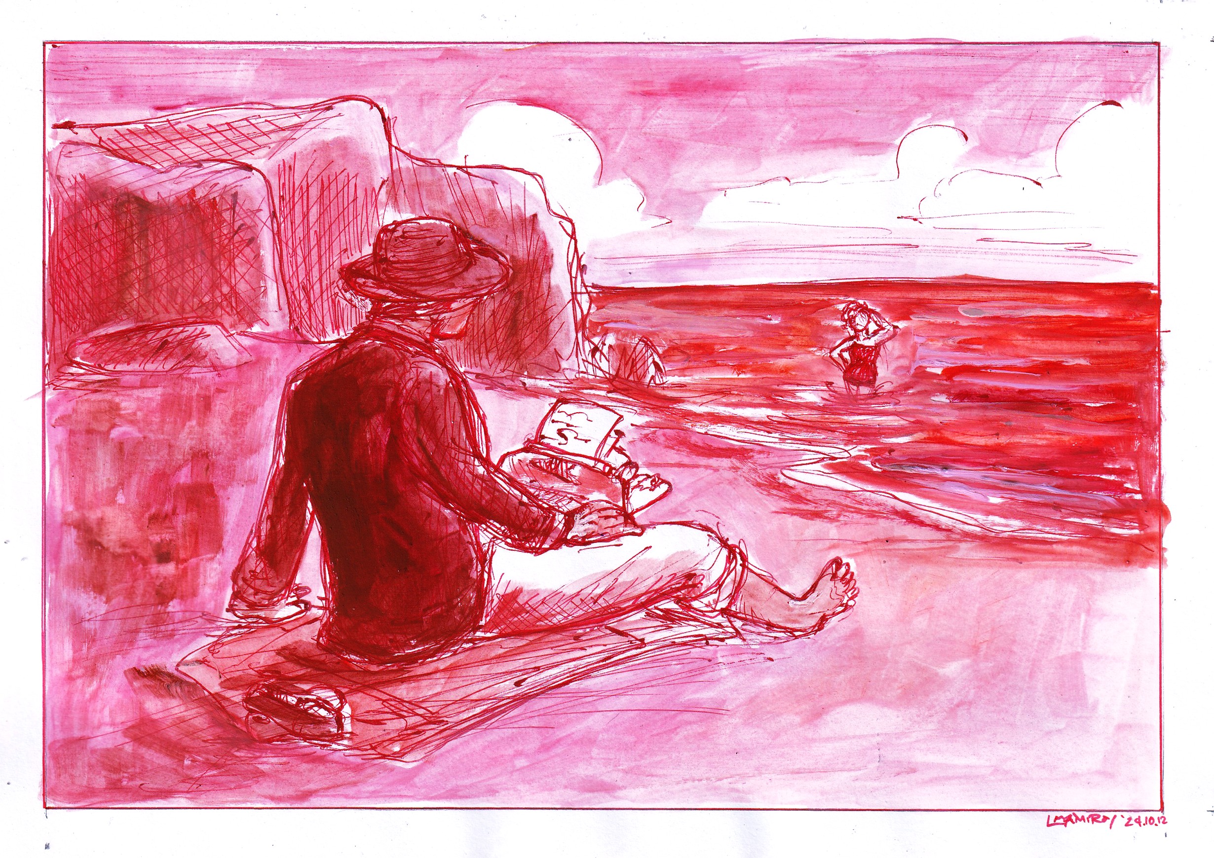 Remote Inktober Inktober 2024 - Remote - By @alnair93 on Itaku