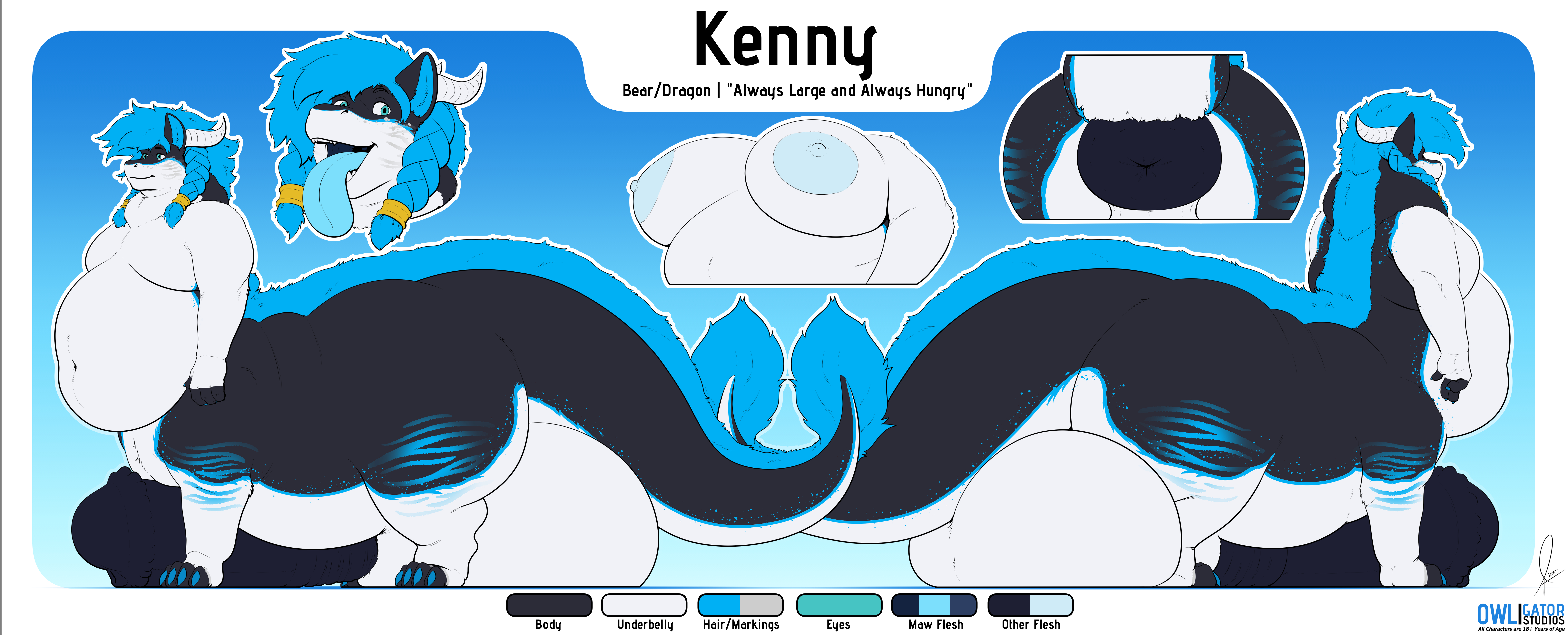 Reference Sheet - Kenny - By @owligatorstudios on Itaku