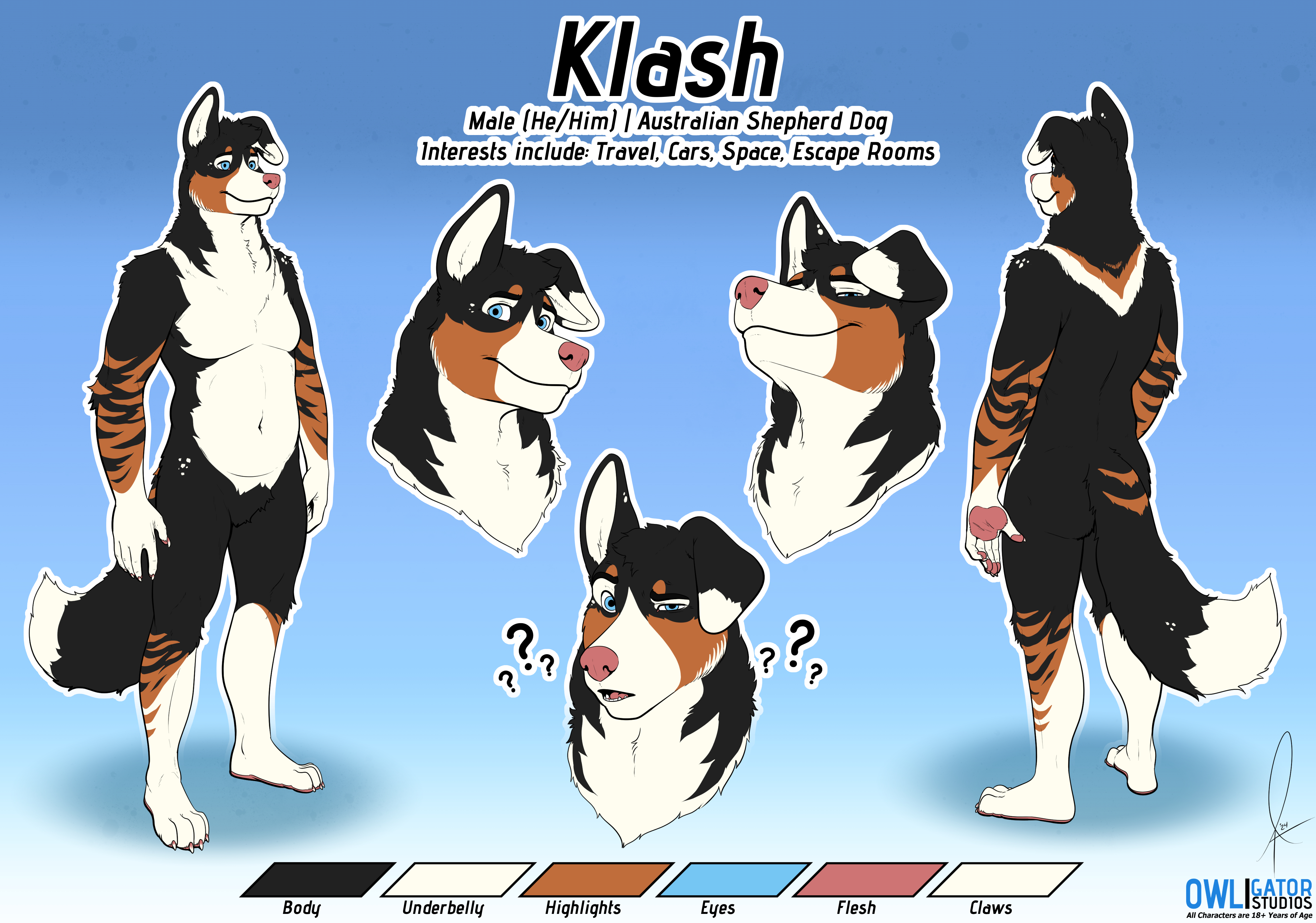 Reference Sheet - Klash - By @owligatorstudios on Itaku