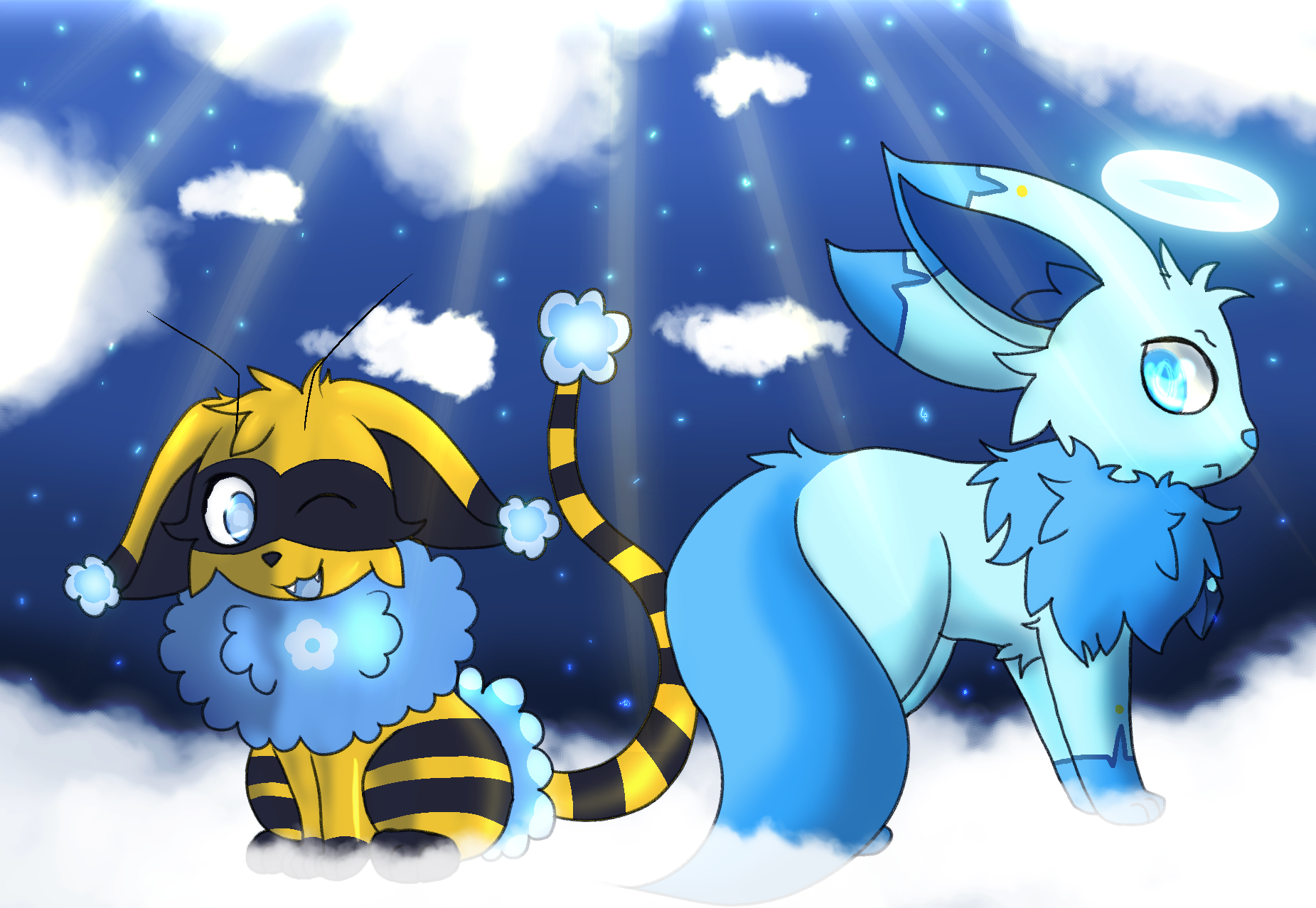Meeting In The Clouds Remake - By @azuleeblue on Itaku