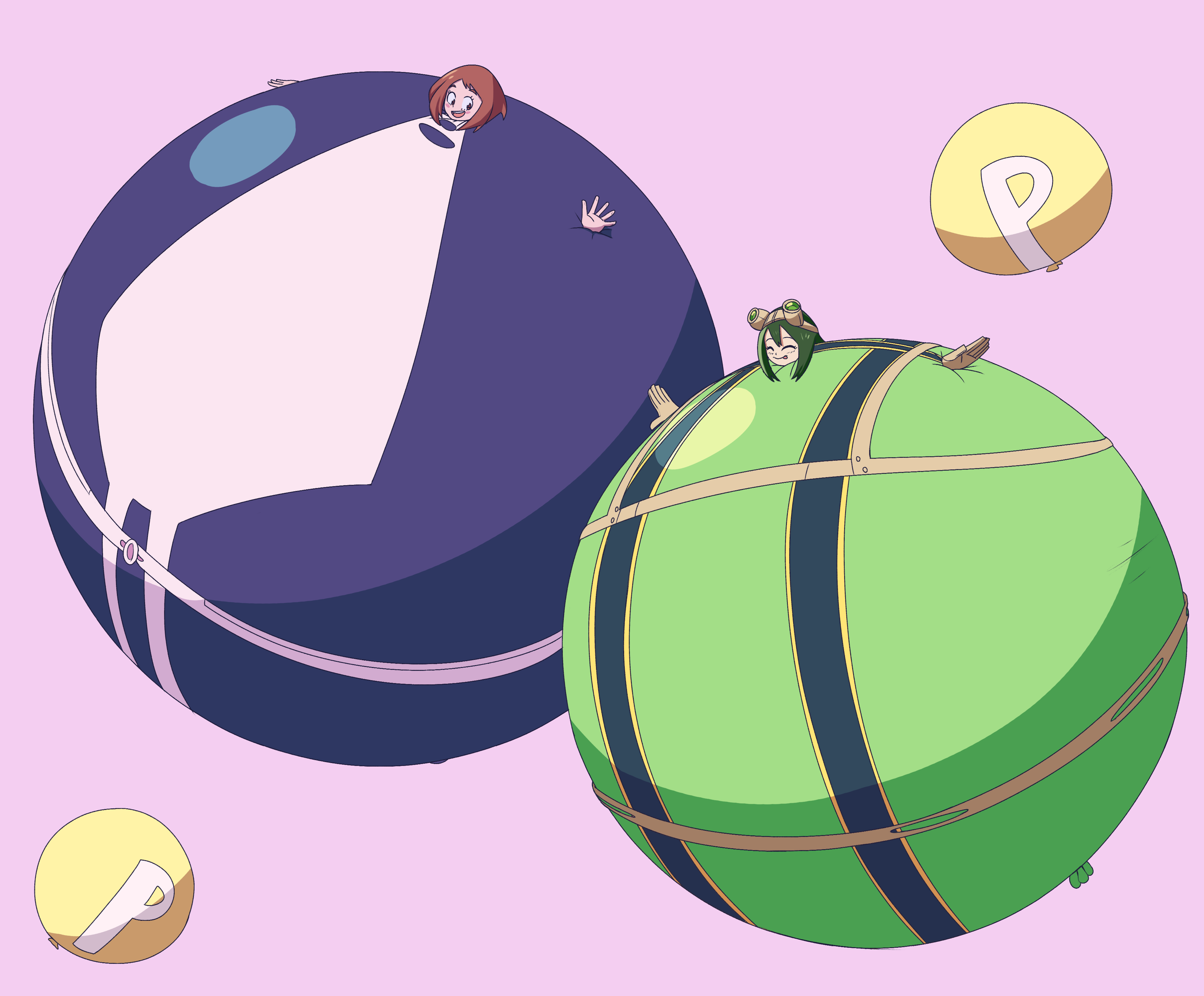 Ochako and Tsu - By @inflatanepnep on Itaku