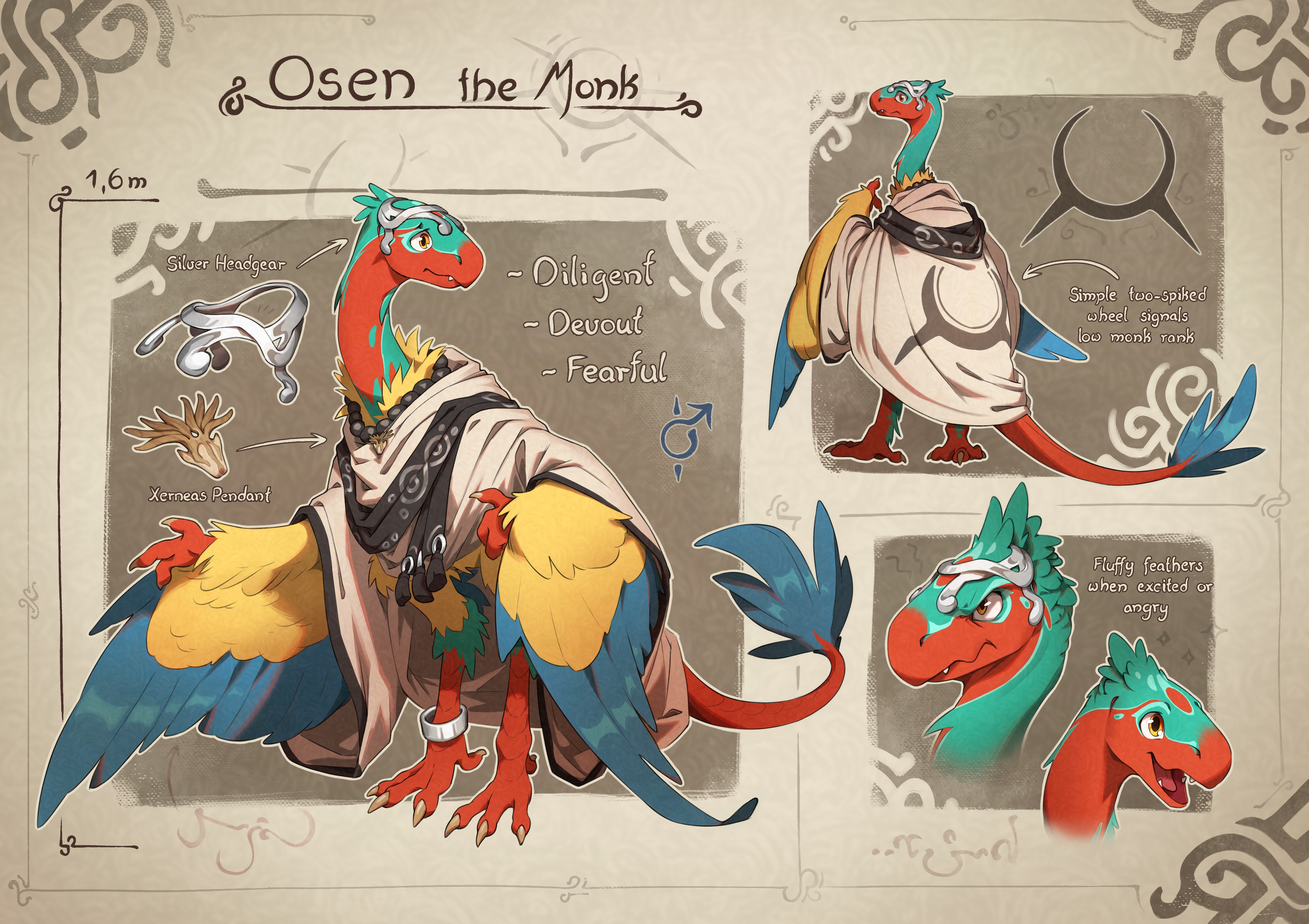 Osen Reference Sheet - By @spacejunk on Itaku