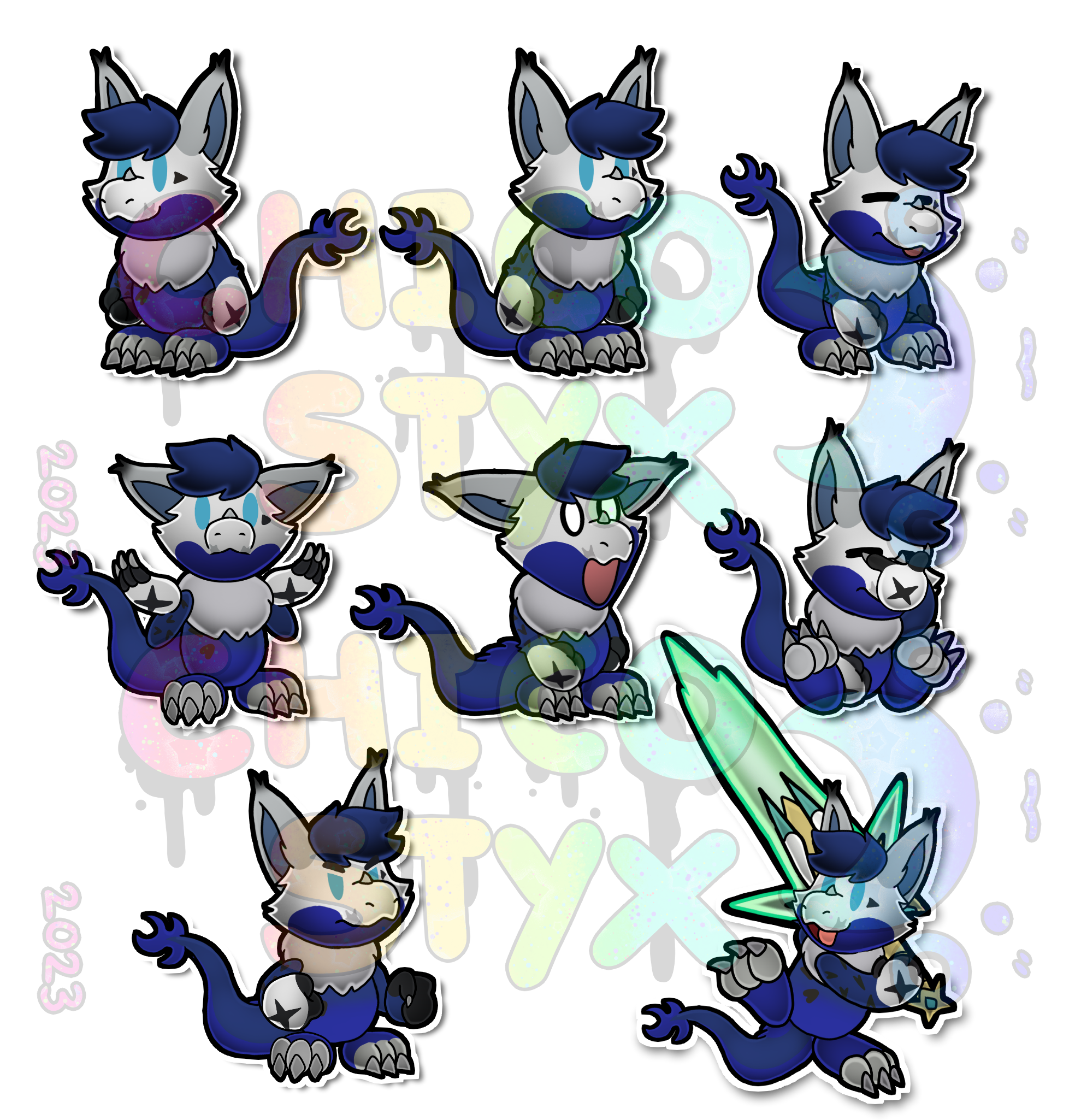 Paper Cross Sticker Sheet - By @chicostyx on Itaku