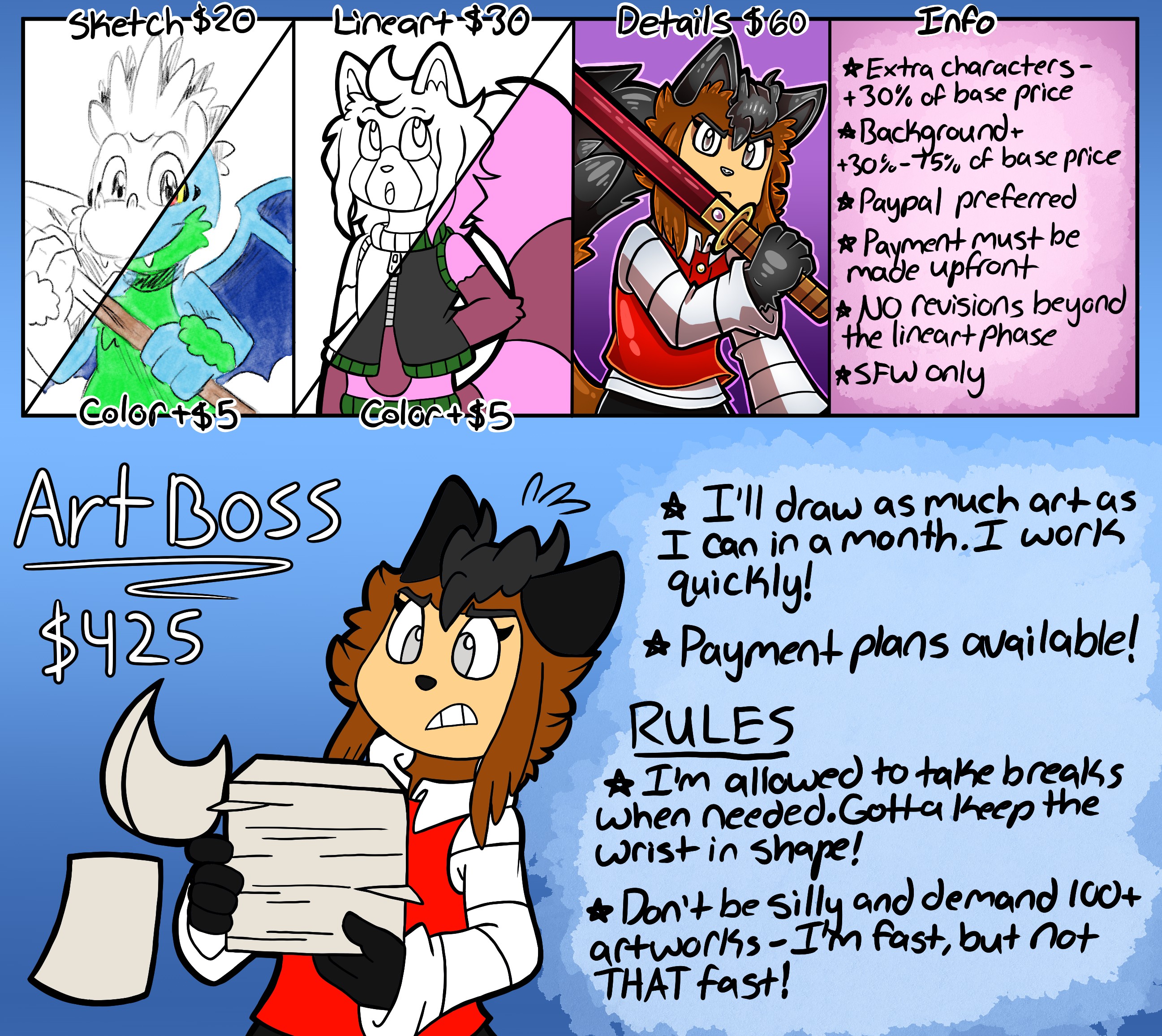 Price Sheet for 2024 - By @thenextgenhero on Itaku