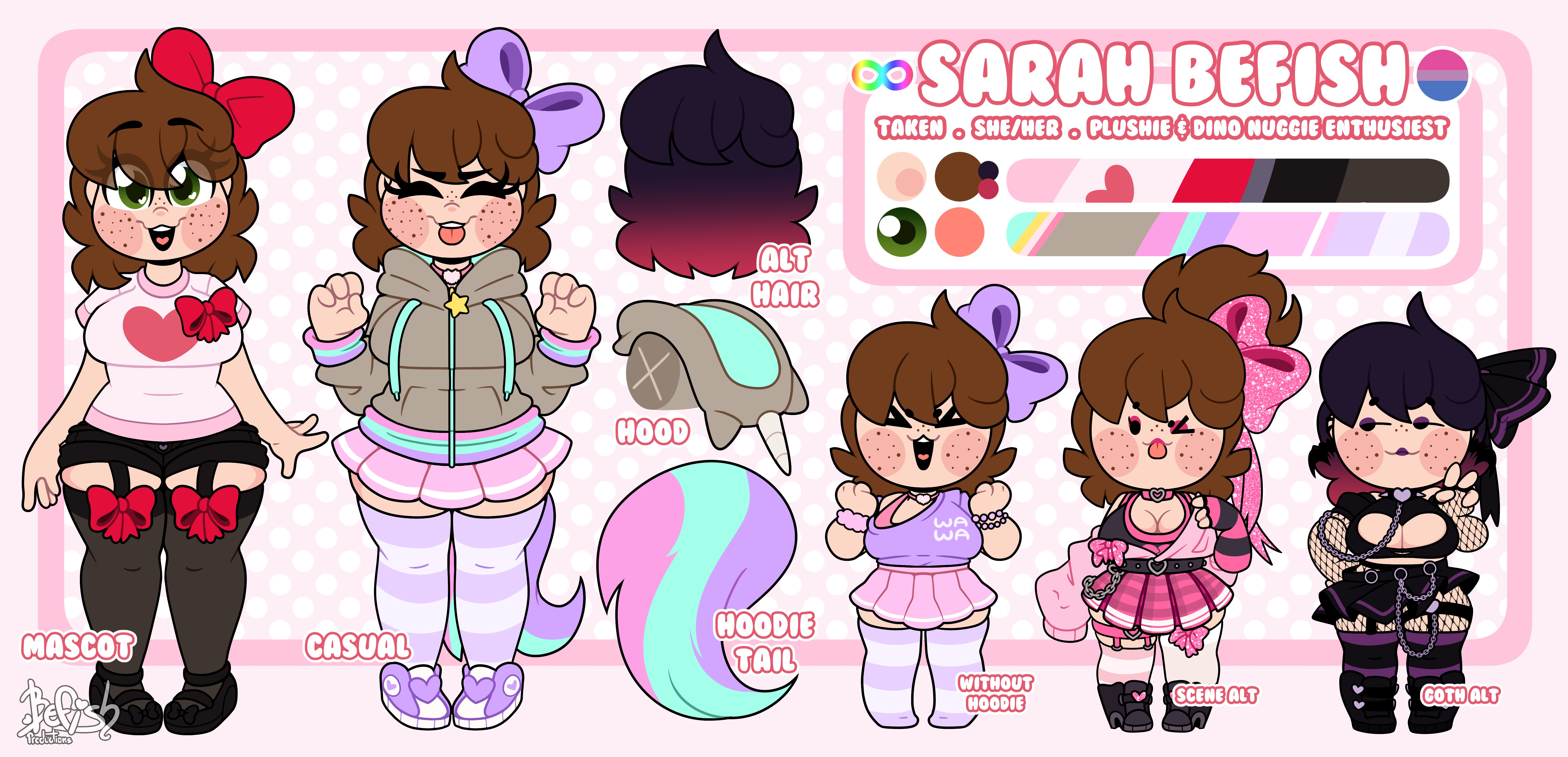 Sarah Befish | Reference Sheet - By @befish on Itaku