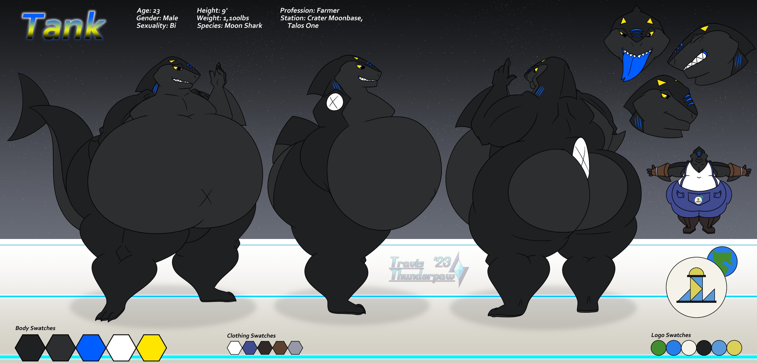 [REF] Tank the Moon Shark - By @travisluxauria on Itaku