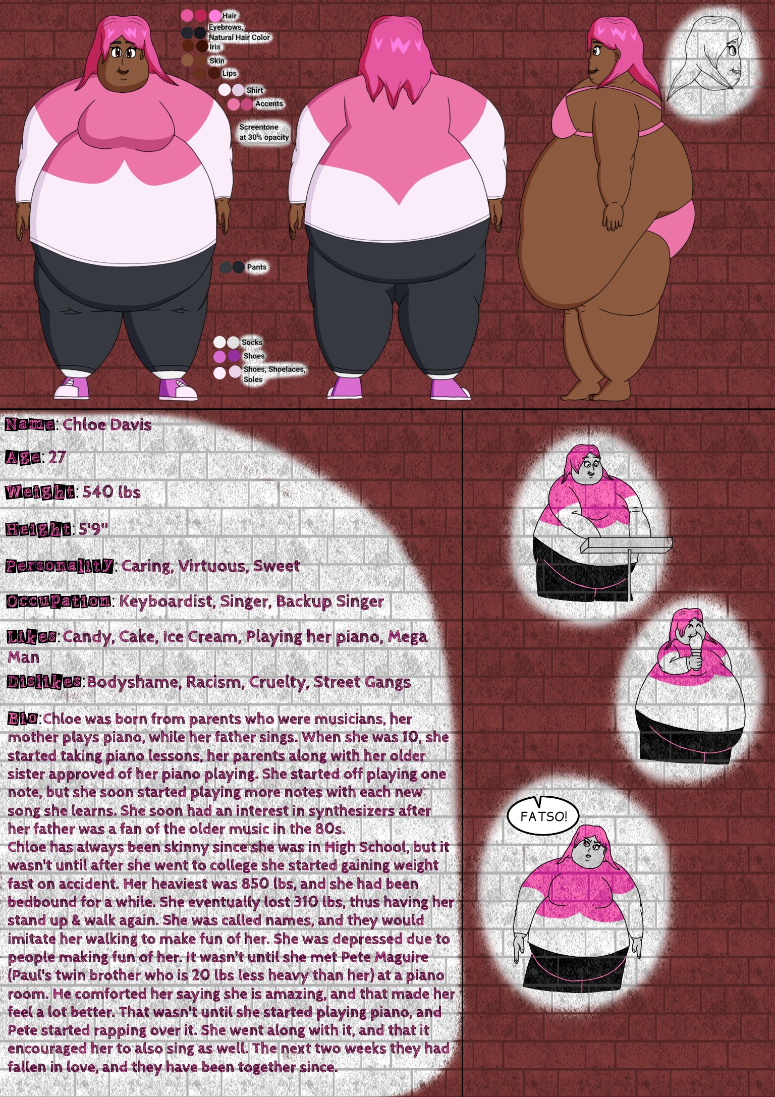 Chloe Davis Reference Sheet - By @bluehaircat2015 on Itaku