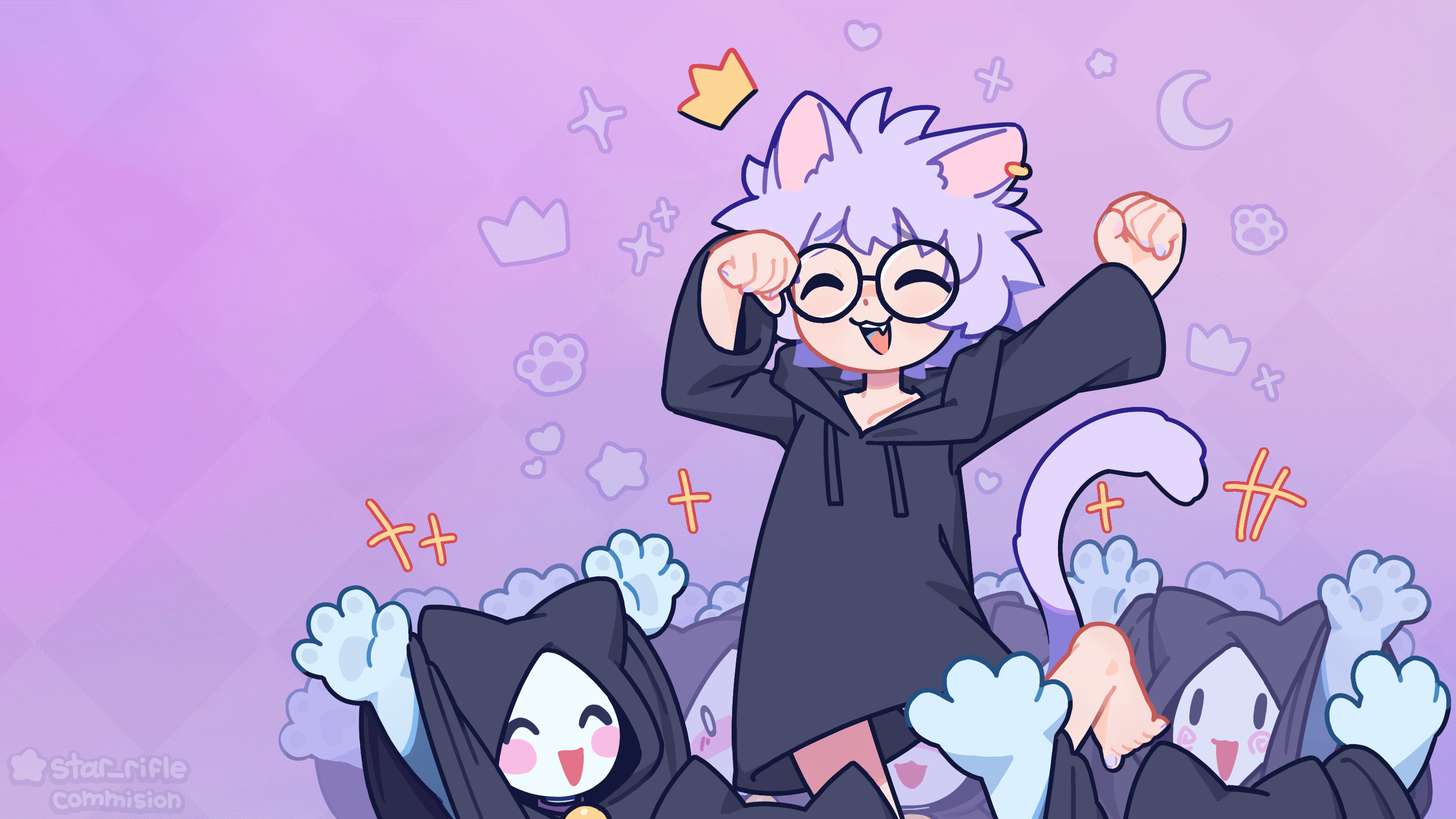 Cat Prince & Adoring Subjects [Commission for @princeyuku] 1 - By @star ...