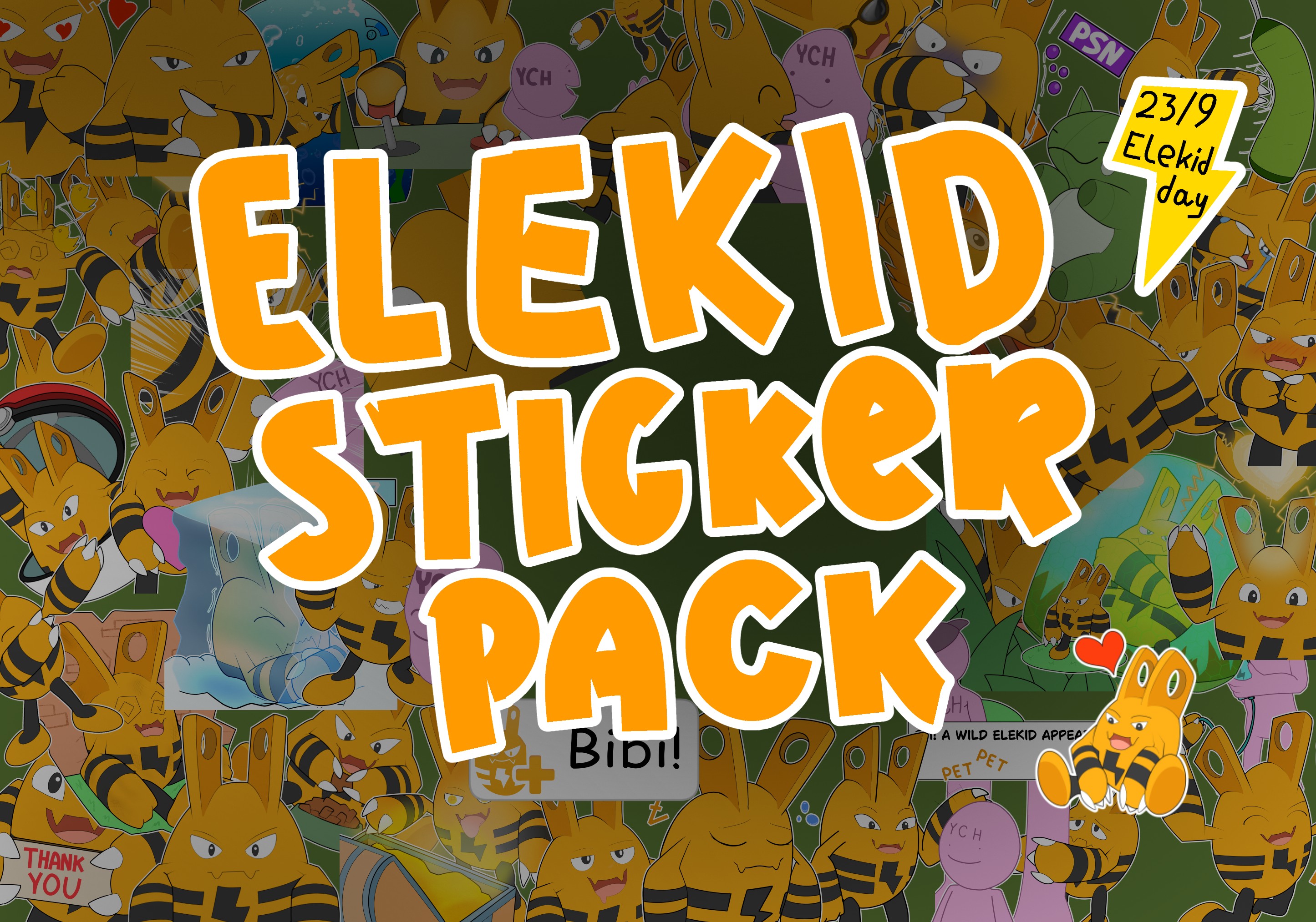 [Elekid Day 2024] Elekid Sticker Pack - By @valedraws on Itaku