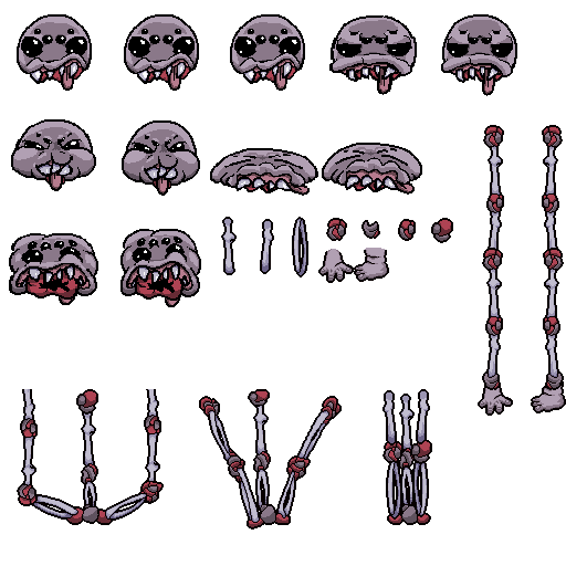 Isaac resprites! Daddy long legs - By @viv-jefferies on Itaku
