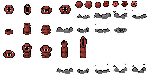 Isaac resprites! Scolex - By @viv-jefferies on Itaku