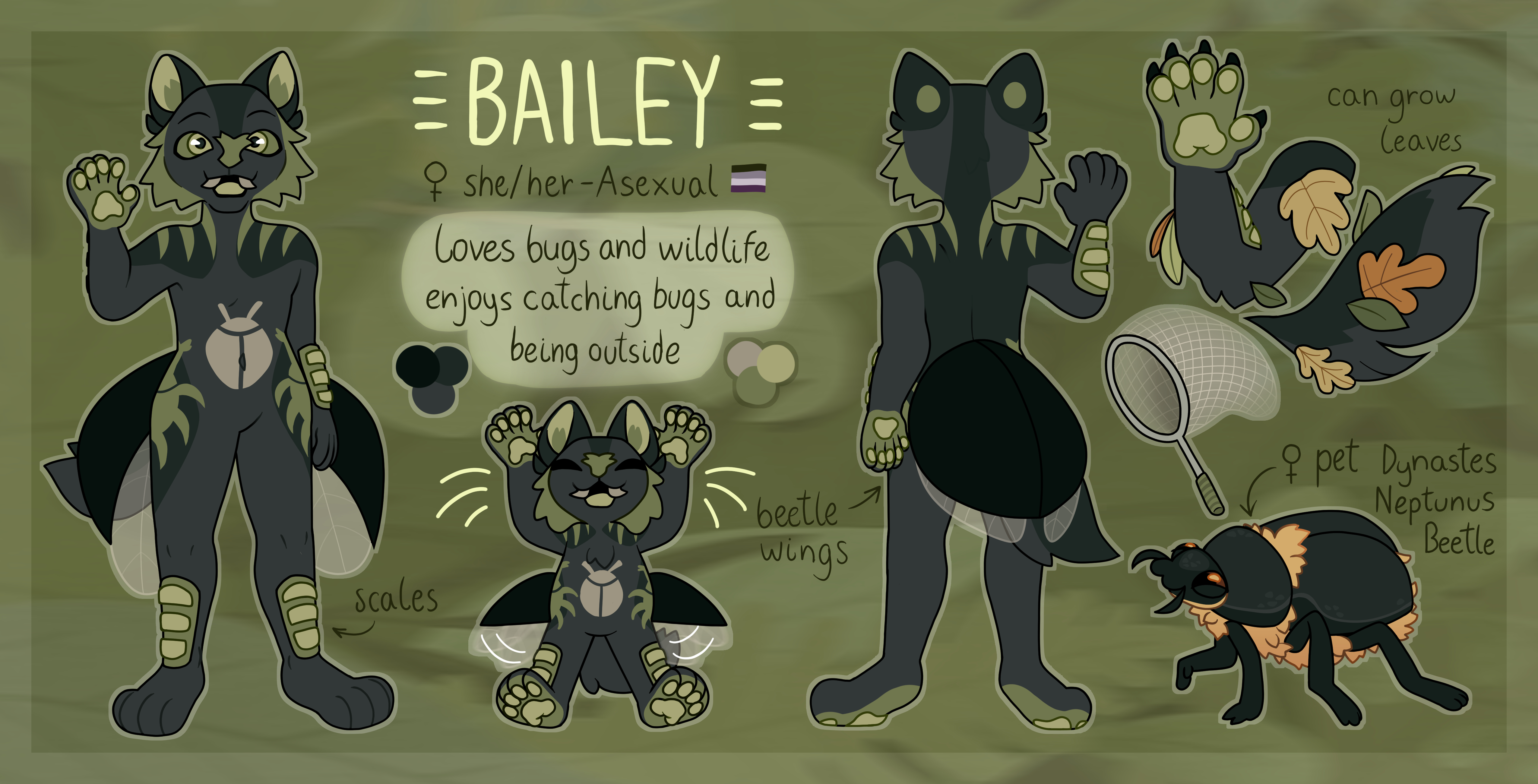 Bug / cat anthro reference - Commissions open! - By @claragonza3 on Itaku